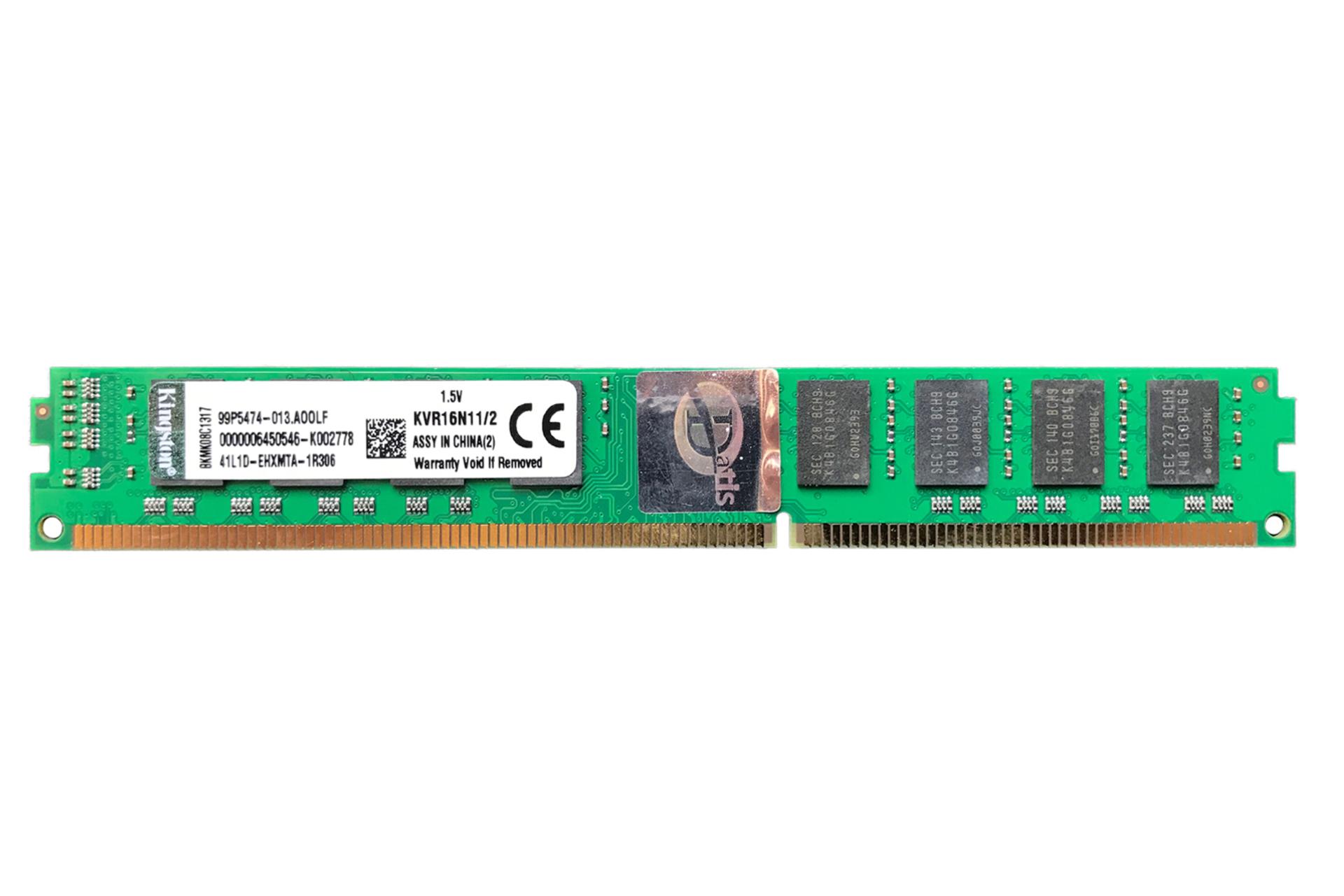 رم کینگستون kvr16n11/2 ValueRAM ظرفیت 2 گیگابایت از نوع DDR3-1600