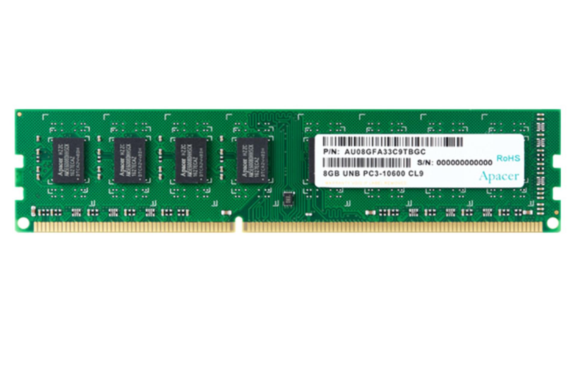 رم اپیسر Apacer Desktop 8GB DDR3-1333 CL9 1.50V