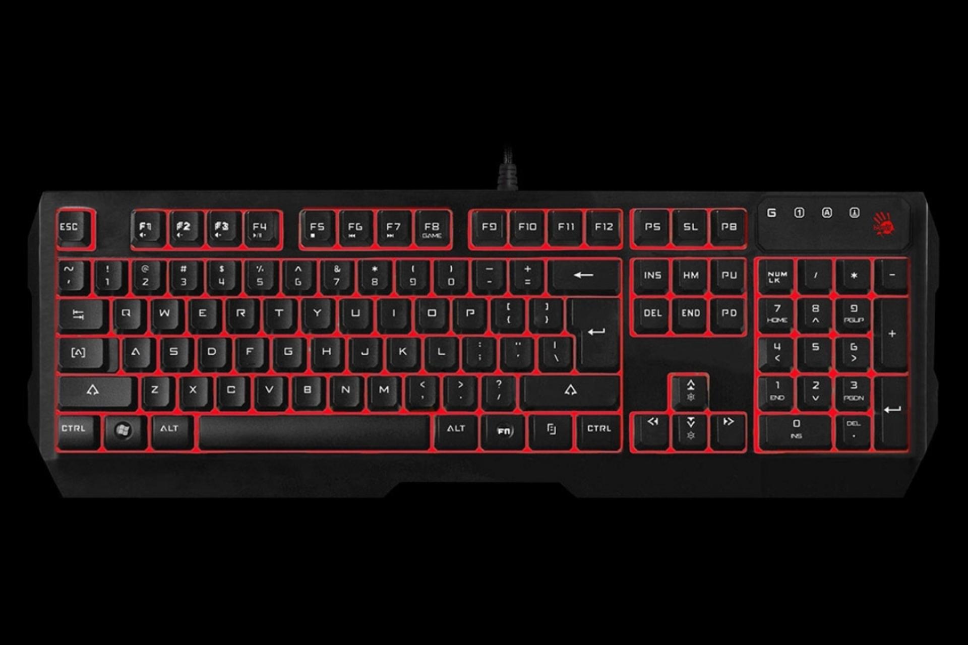 کیبورد A4tech Bloody Q135 با نور پس زمینه تک رنگ
