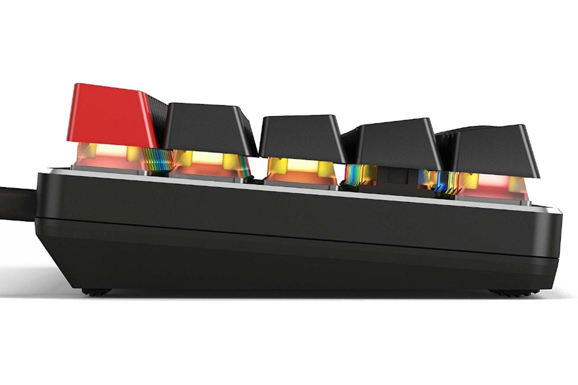 نمای جانبی کیبورد گلوریوس Glorious Modular Compact مشکی