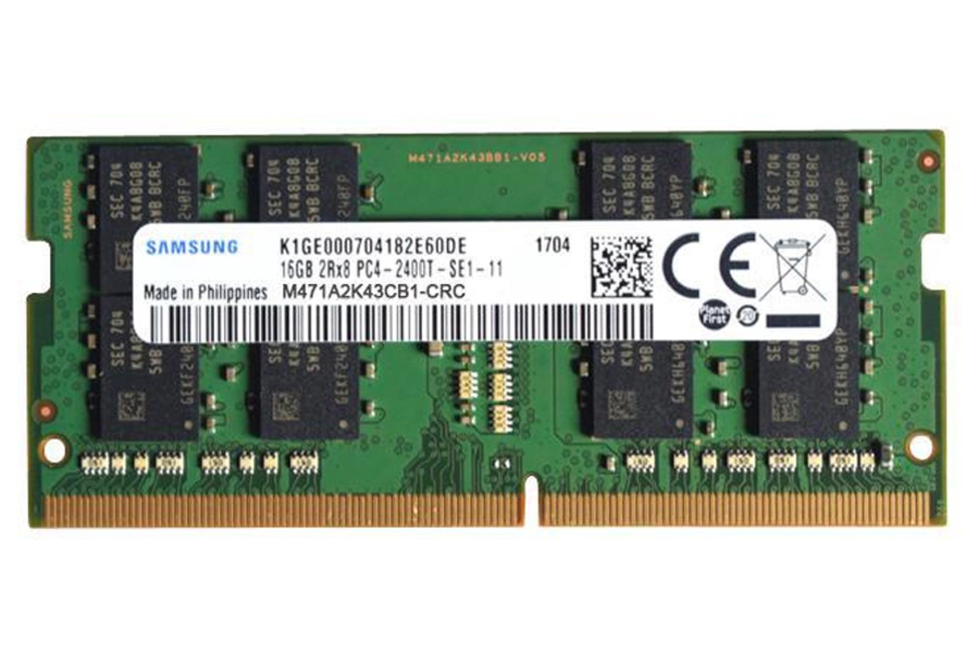 رم سامسونگ M471A2K43CB1-CRC ظرفیت 16 گیگابایت از نوع DDR4-2400