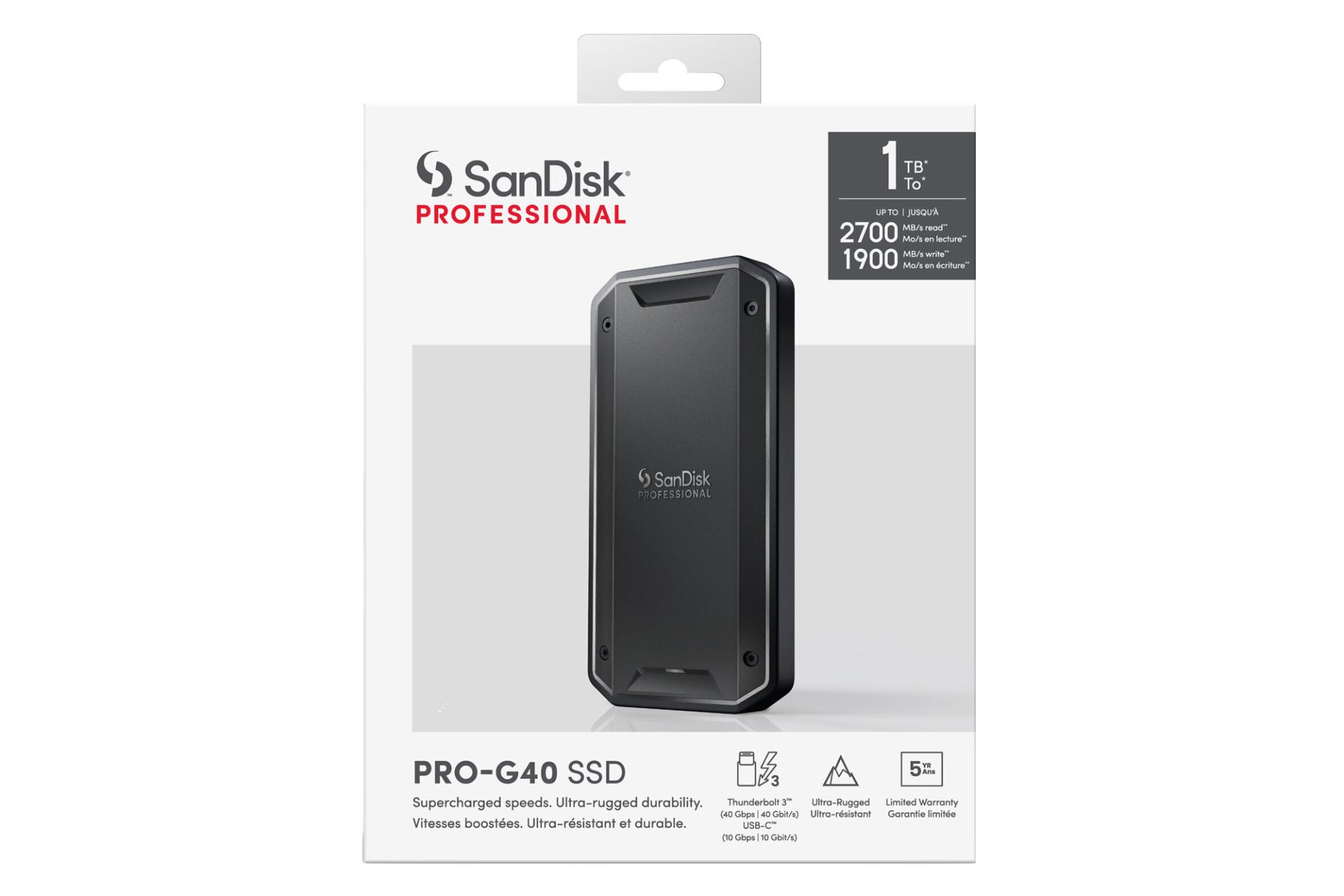 جعبه SSD سن‌ دیسک PRO-G40 USB 3.2 Gen 2 ظرفیت 1 ترابایت