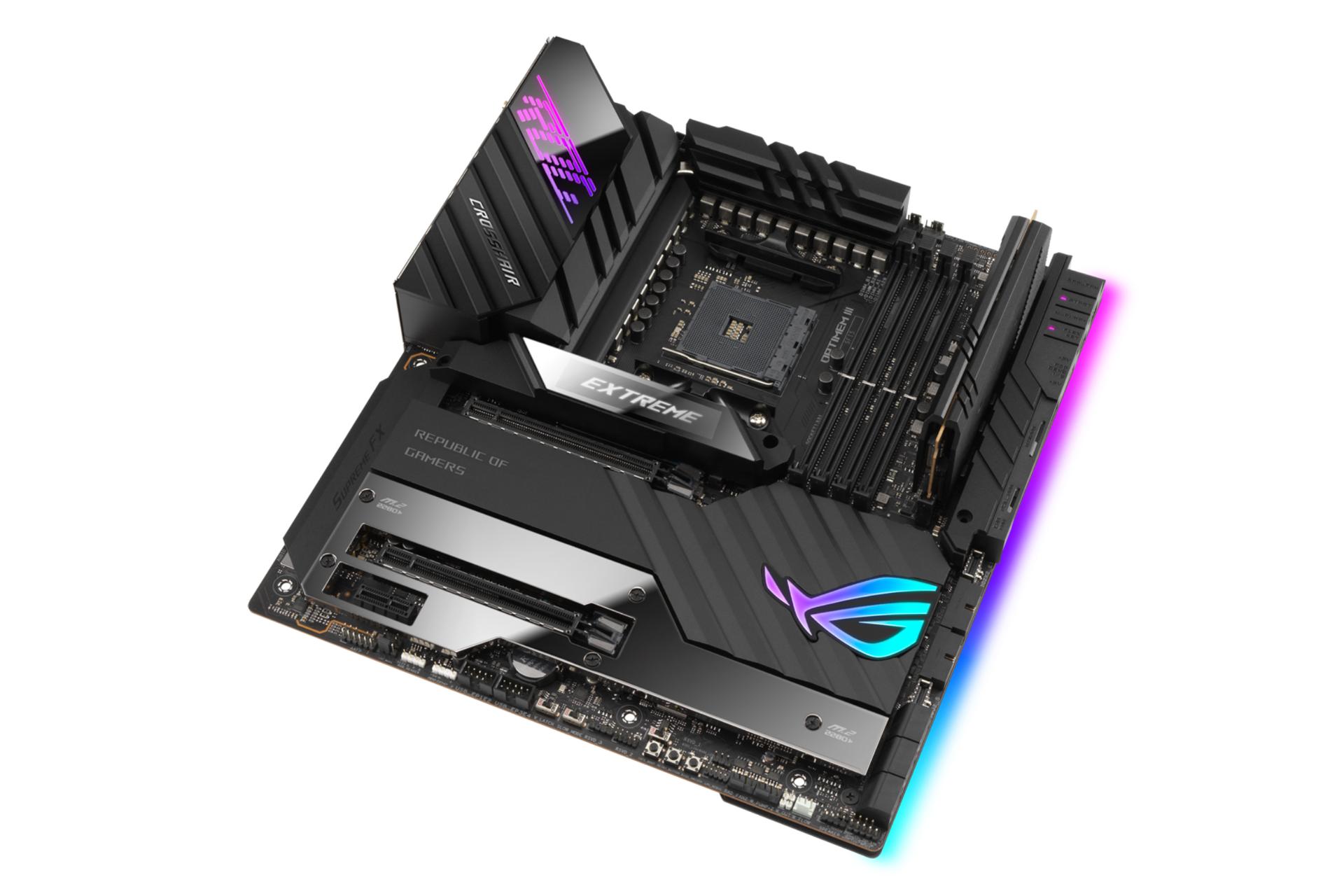 نمای کناری مادربرد ایسوس ASUS ROG CROSSHAIR VIII EXTREME