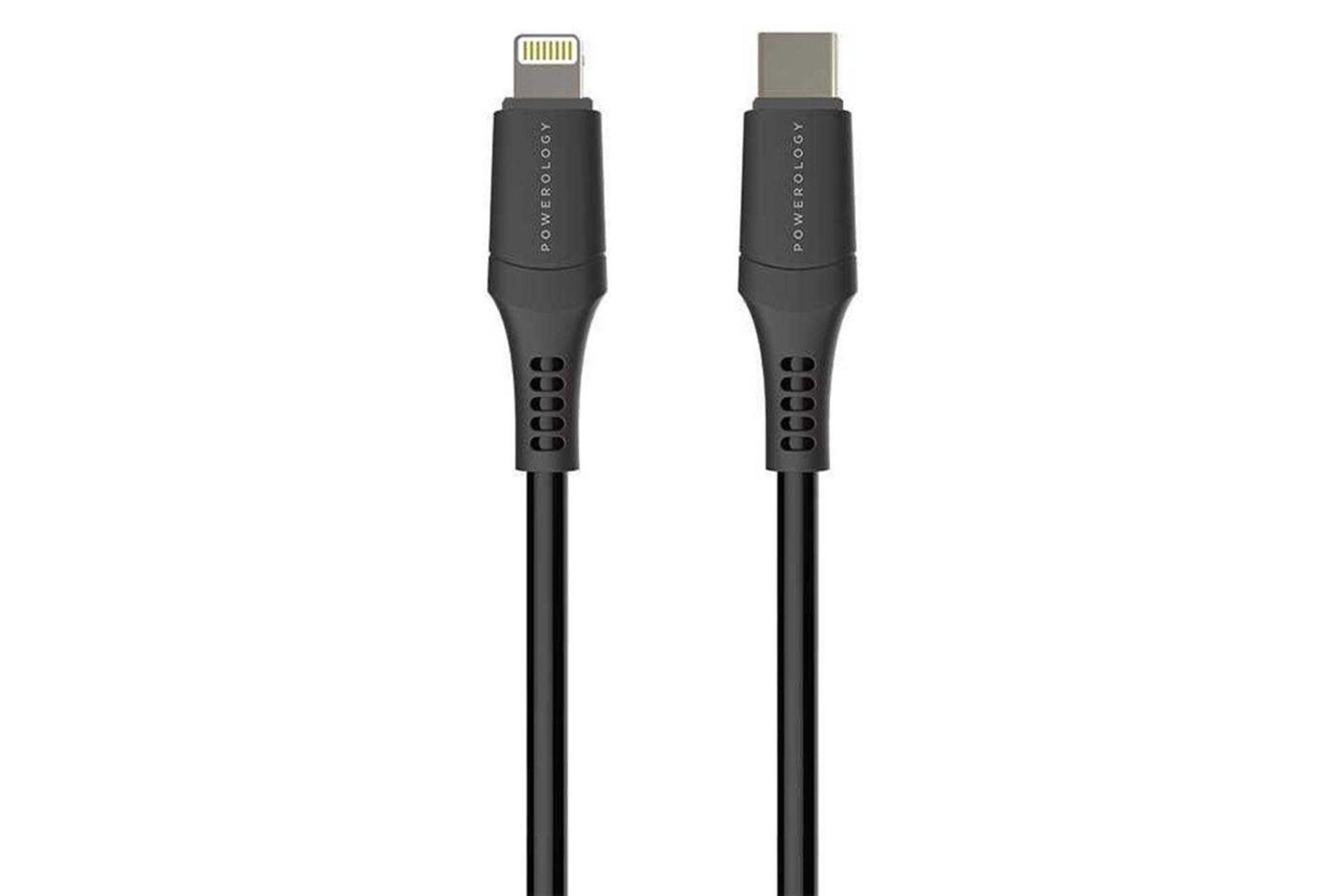 کابل شارژ USB پاورولوجی Type-C به Lightning مدل P12CLV2BK با طول 1.2 متر