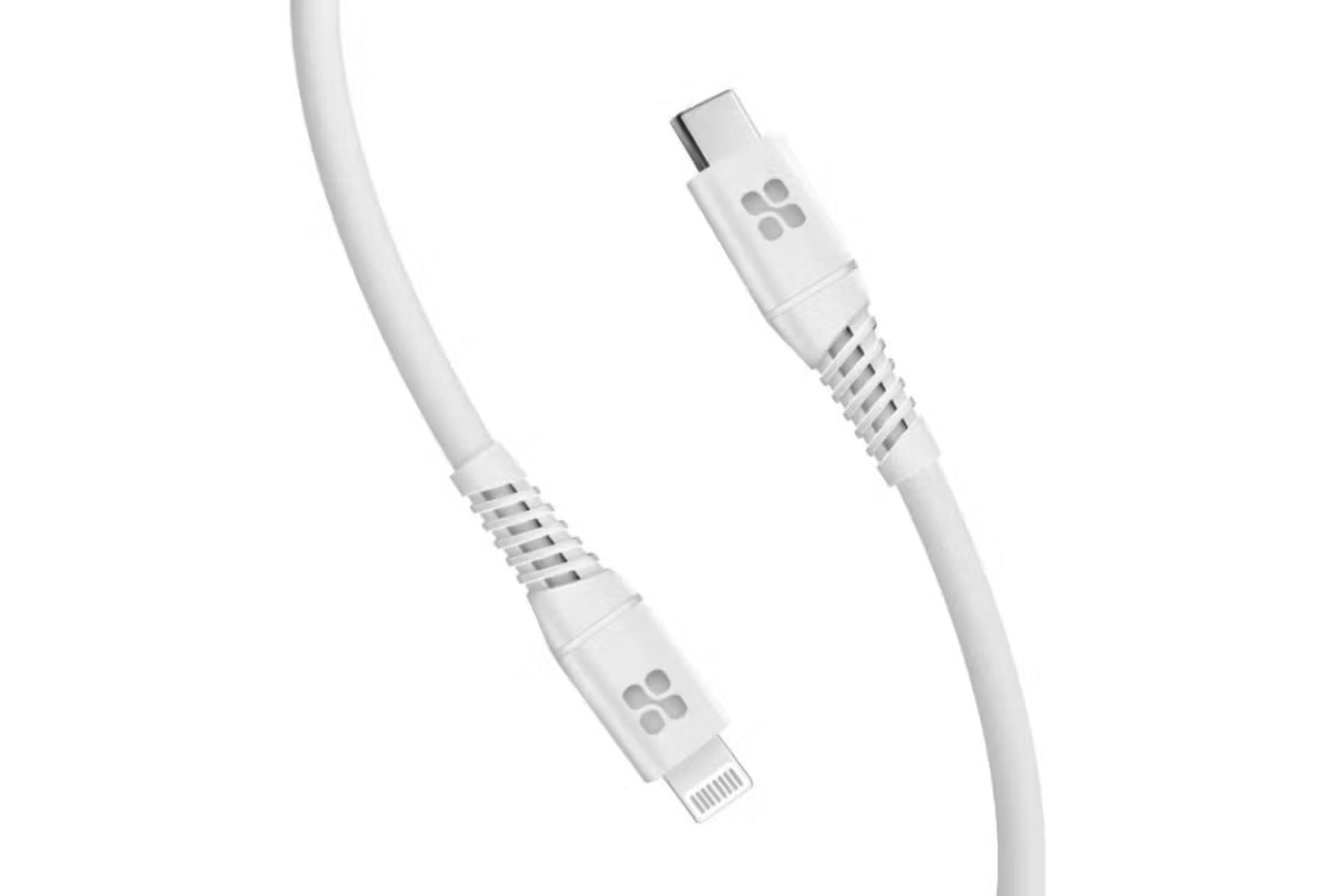 کابل شارژ USB پرومیت Type-C به Lightning مدل PowerLine-Ci120 با طول 1.2 متر سفید