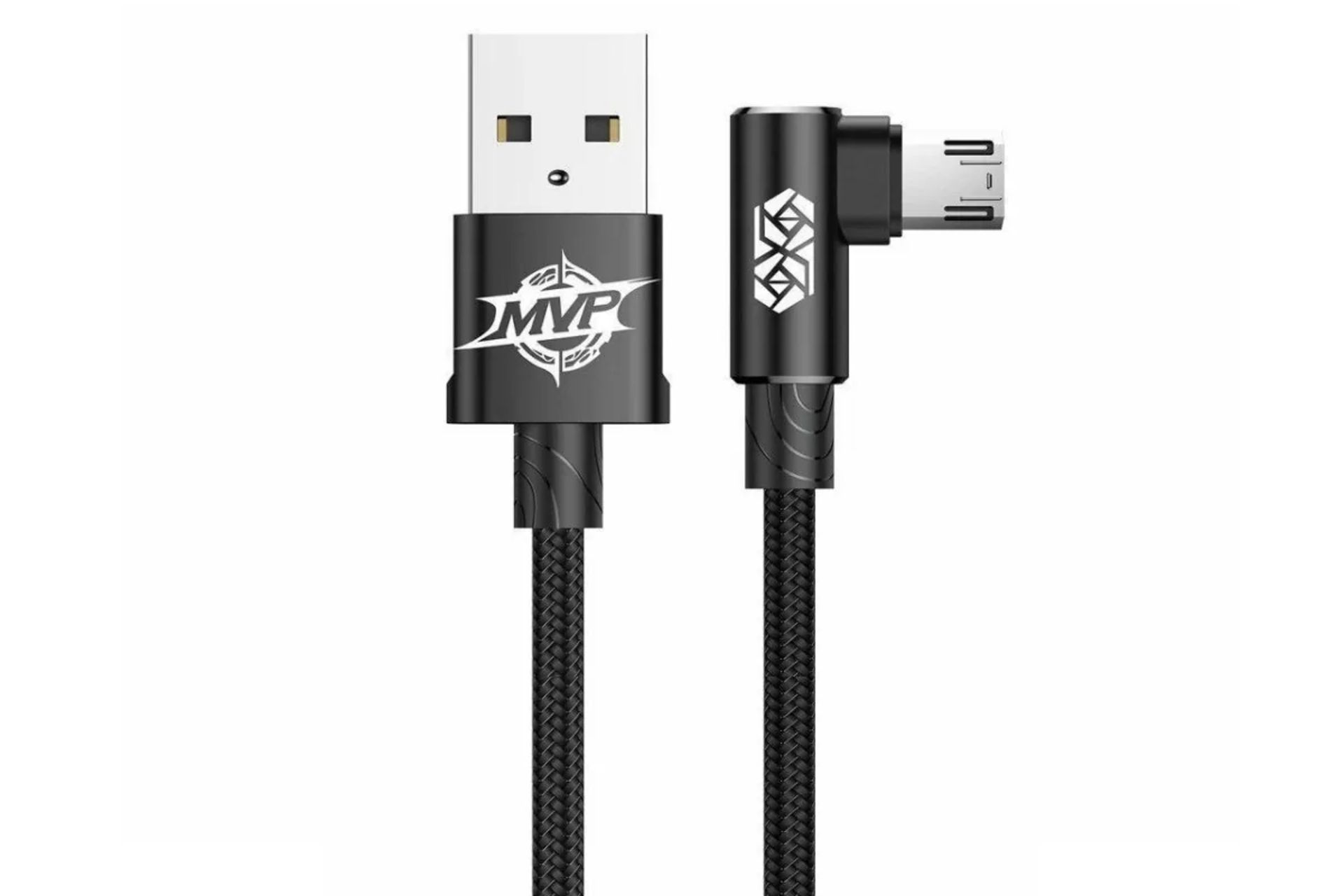 کابل شارژ USB باسئوس Type-A به Micro-USB مدل MVP Elbow با طول 1 متر