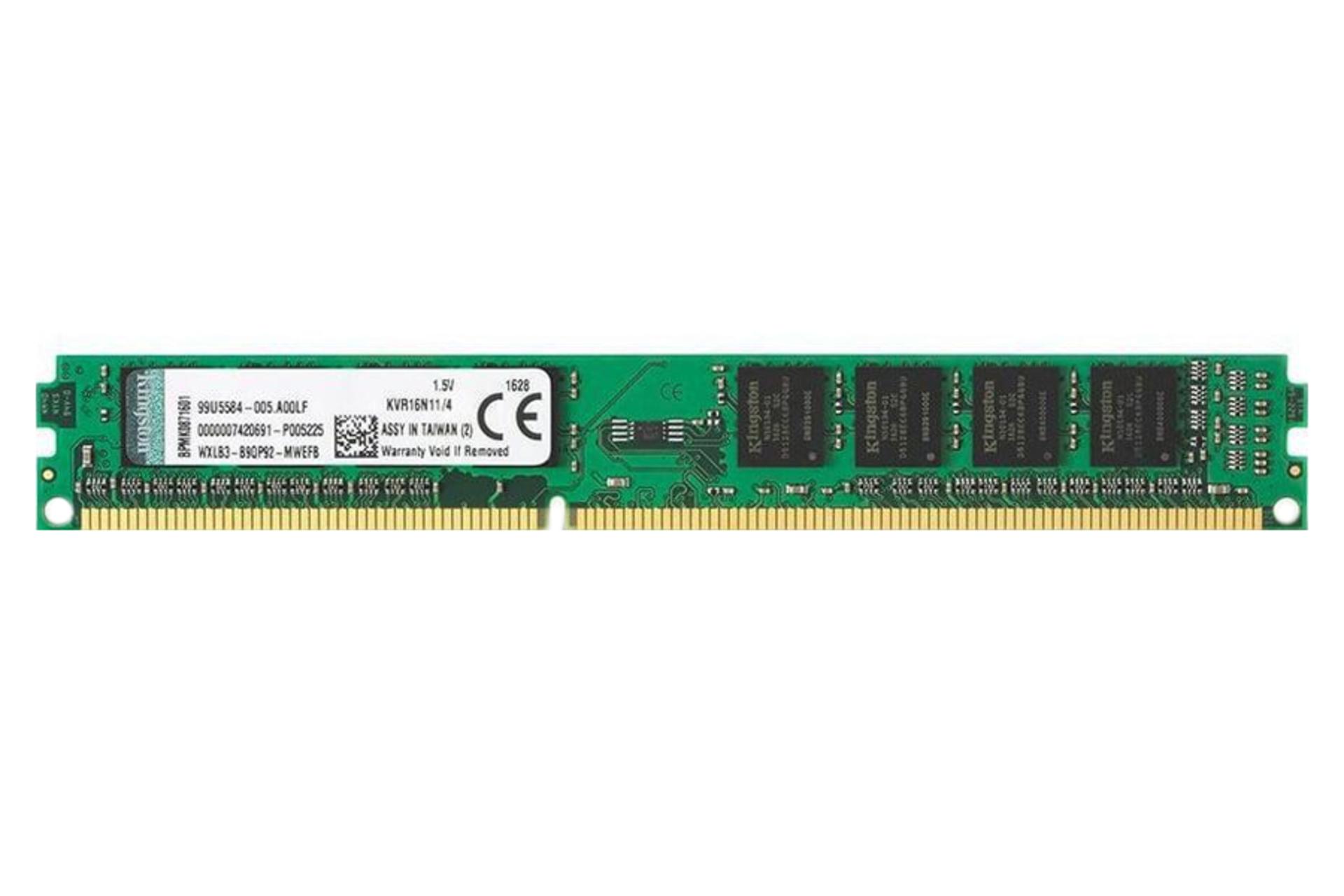 رم کینگستون KVR16N11/4 ValueRAM ظرفیت 4 گیگابایت از نوع DDR3-1600