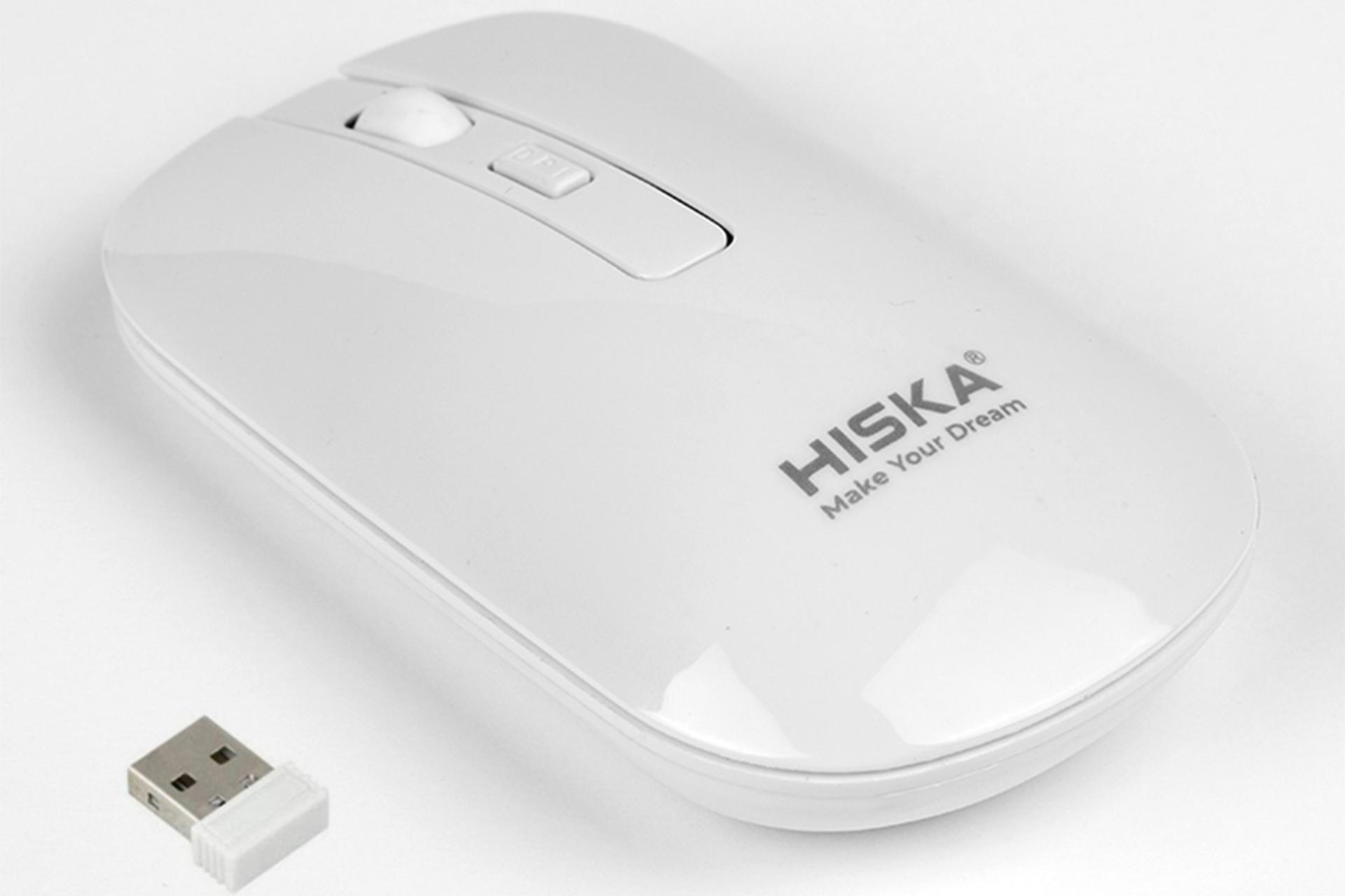 رنگ سفید ماوس هیسکا HISKA HX-MO115
