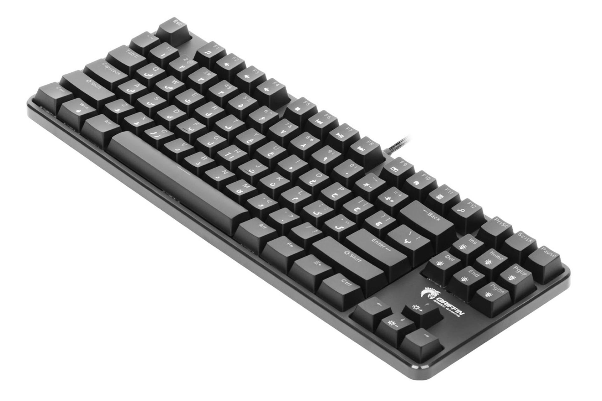 نمای جانبی کیبورد گرین GK801 RGB با قاب
