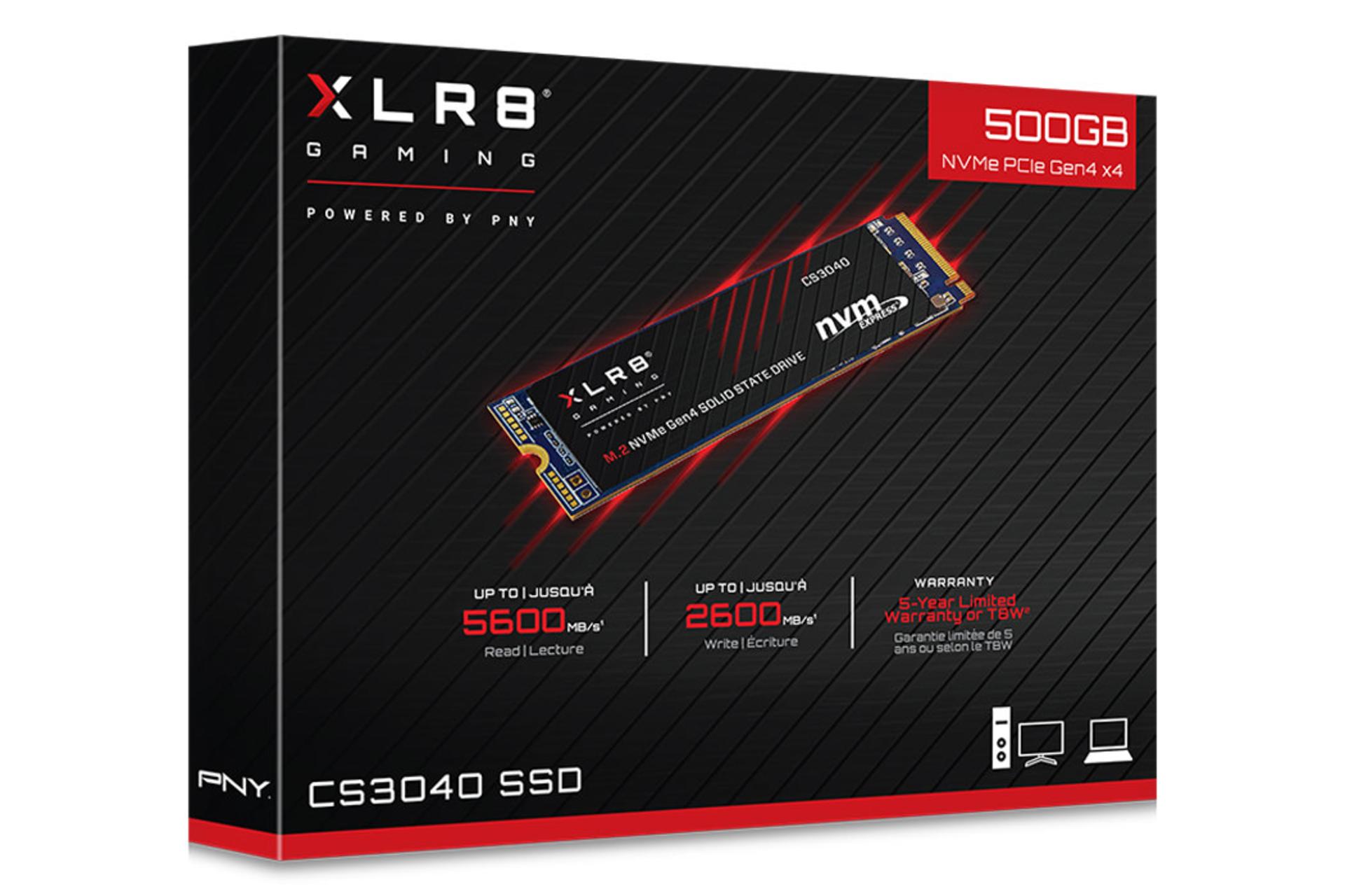 جعبه SSD پی ان وای CS3040 NVMe M.2 ظرفیت 4 ترابایت