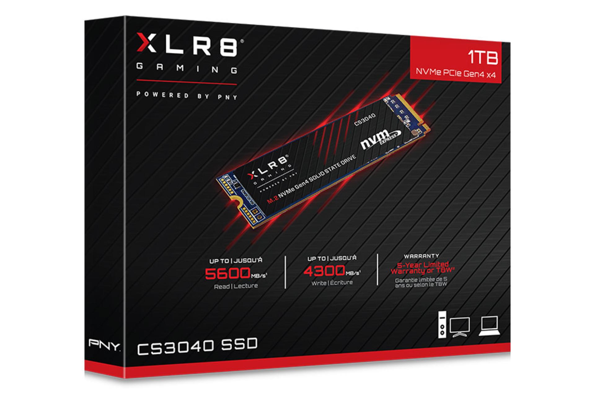 جعبه SSD پی ان وای CS3040 NVMe M.2 ظرفیت 1 ترابایت