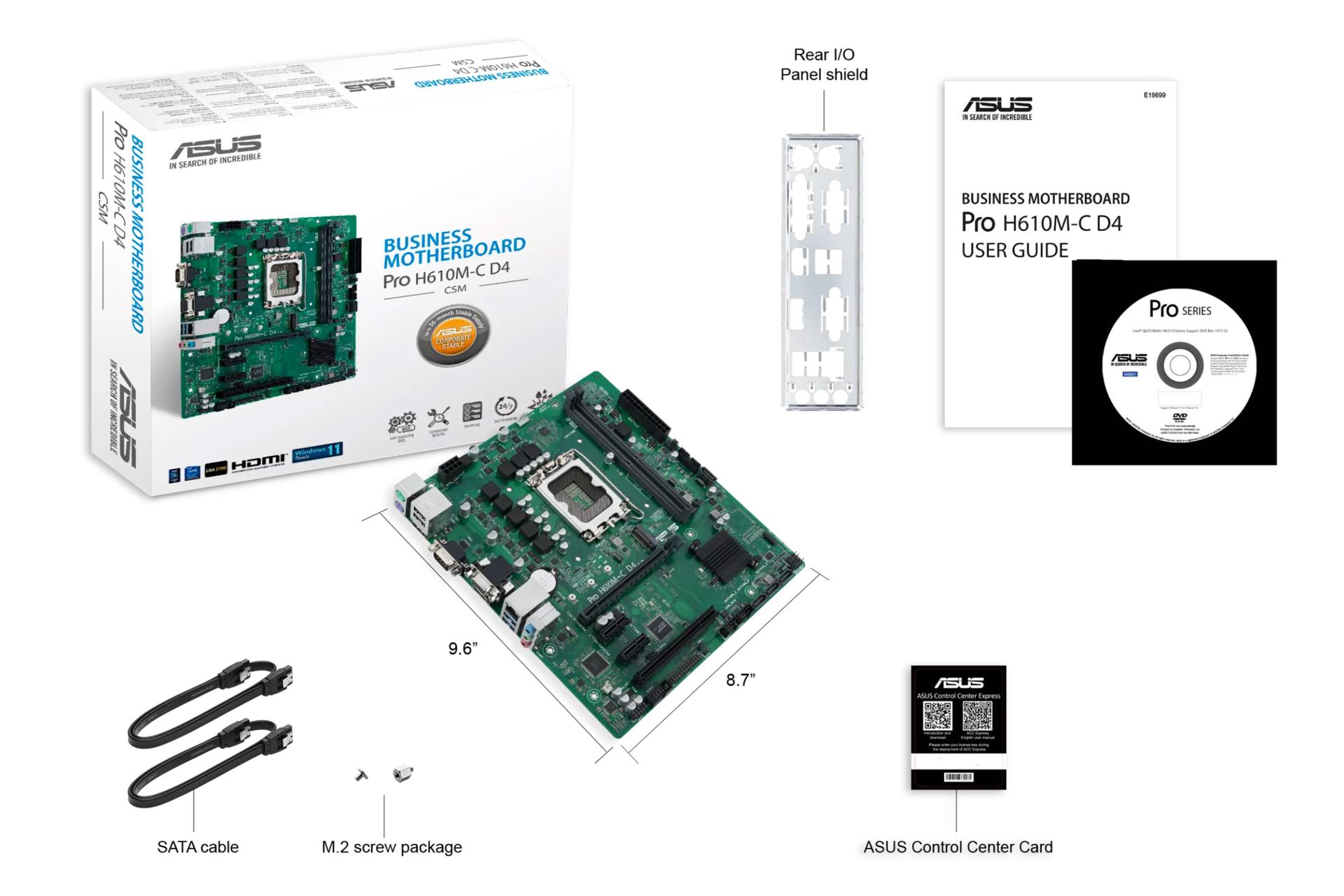 اقلام همراه مادربرد ایسوس ASUS Pro H610M-C D4-CSM