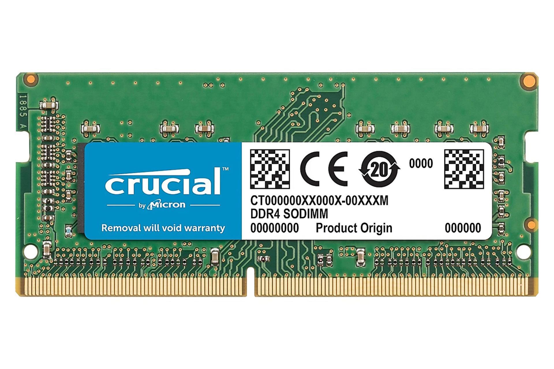 نمای جلوی رم کروشیال CT8G4S266M ظرفیت 8 گیگابایت از نوع DDR4-2666