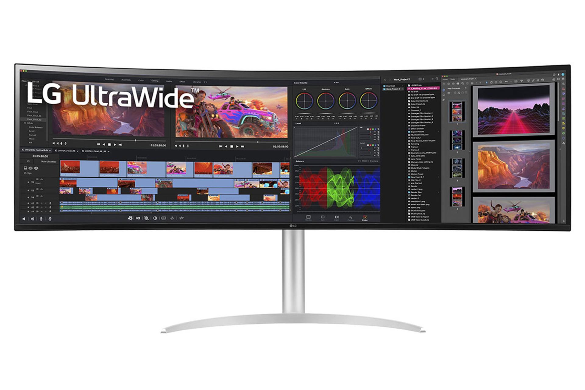 مانیتور ال جی 49 اینچ مدل LG 49WQ95C نمای جلو