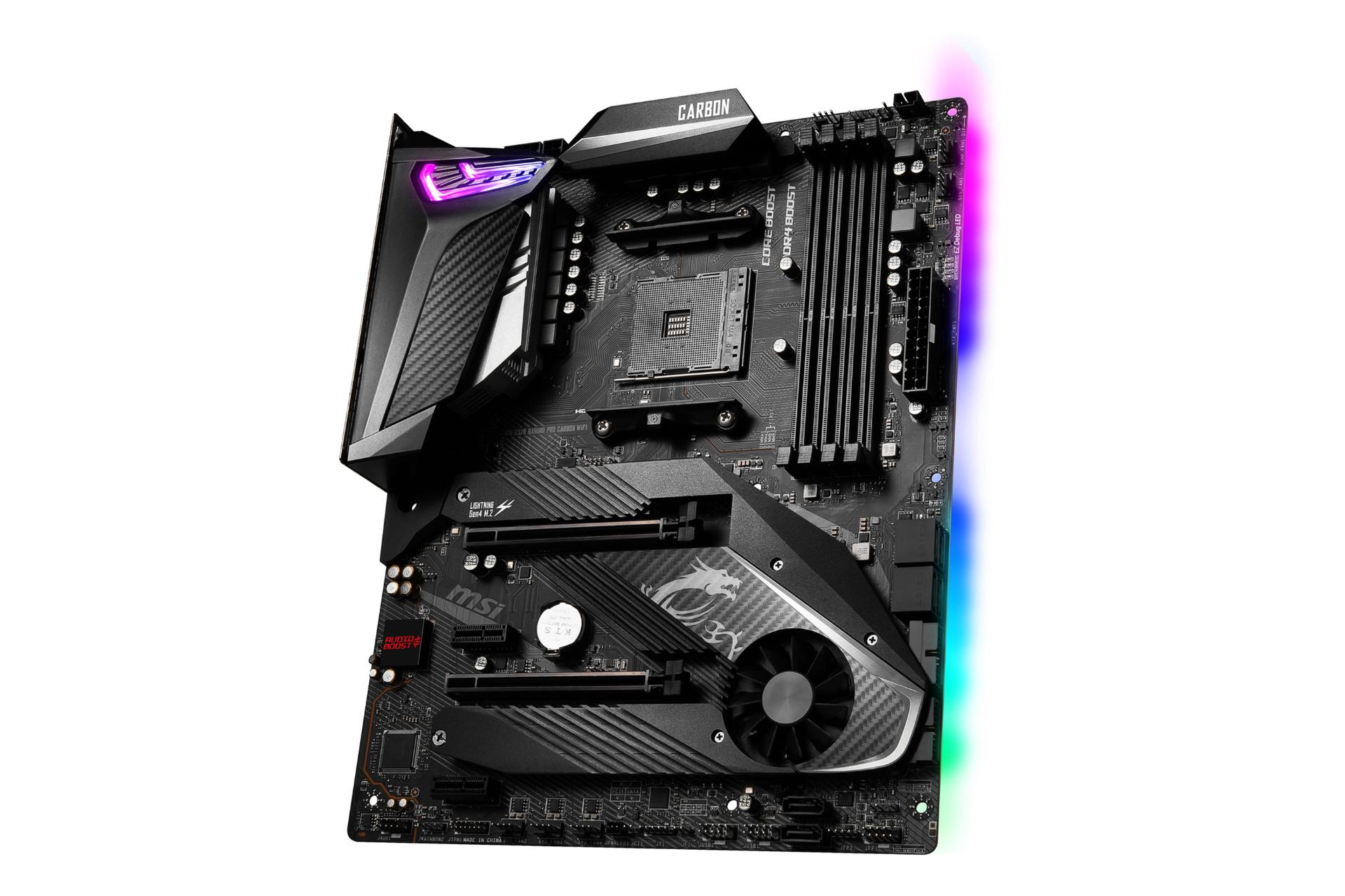 نمای کناری مادربرد ام اس آی MSI MPG X570 GAMING PRO CARBON WIFI