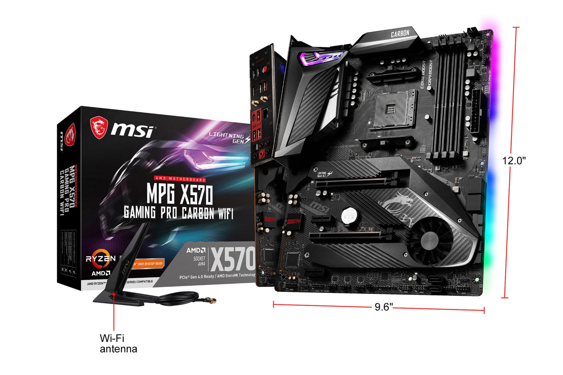 جعبه مادربرد ام اس آی MSI MPG X570 GAMING PRO CARBON WIFI
