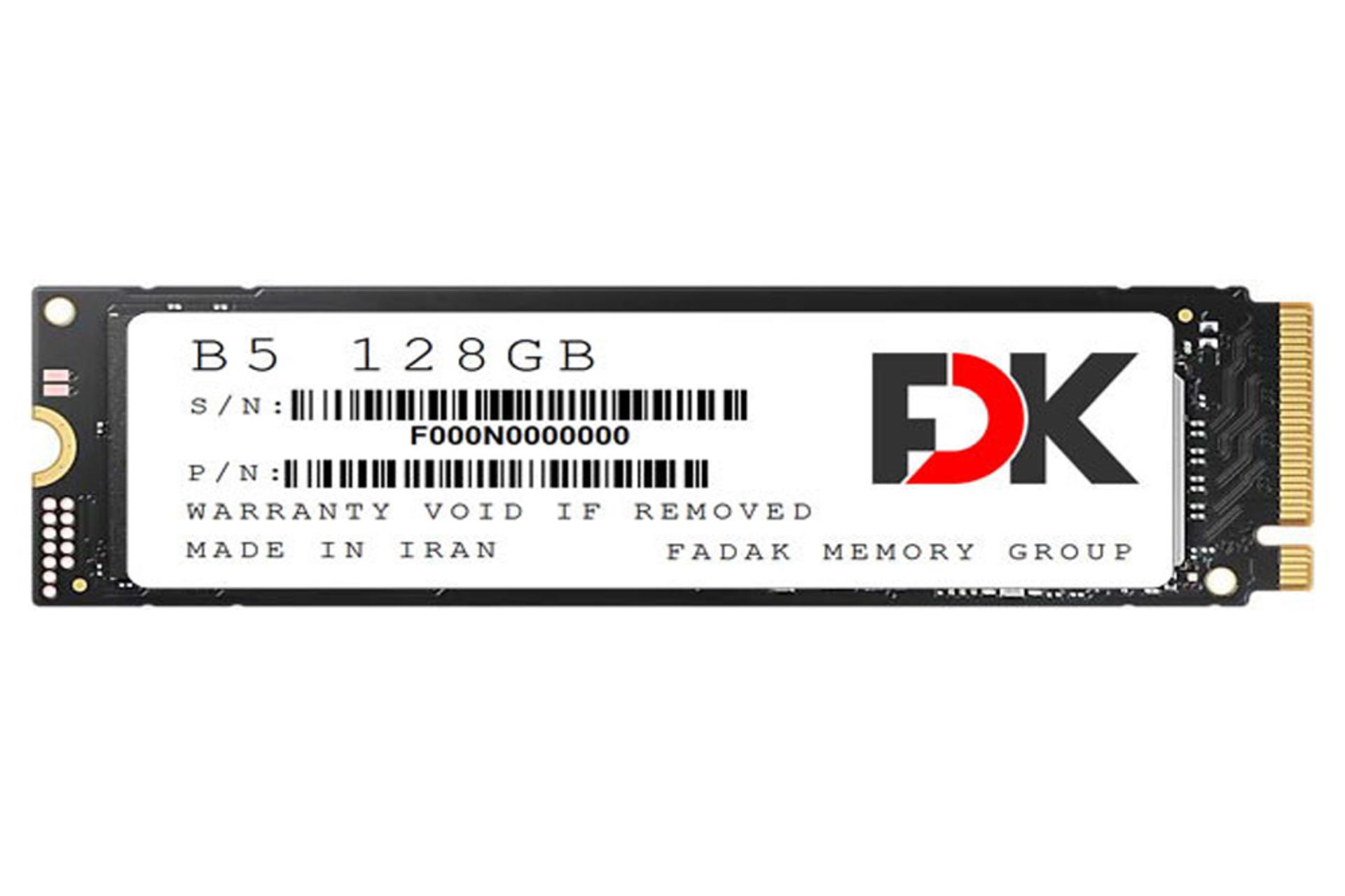 ابعاد SSD فدک B5 SEREIS NVMe M.2 ظرفیت 128 گیگابایت