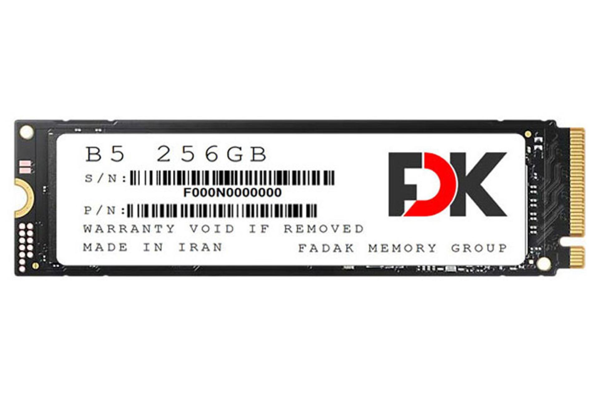 ابعاد SSD فدک B5 SEREIS NVMe M.2 ظرفیت 256 گیگابایت