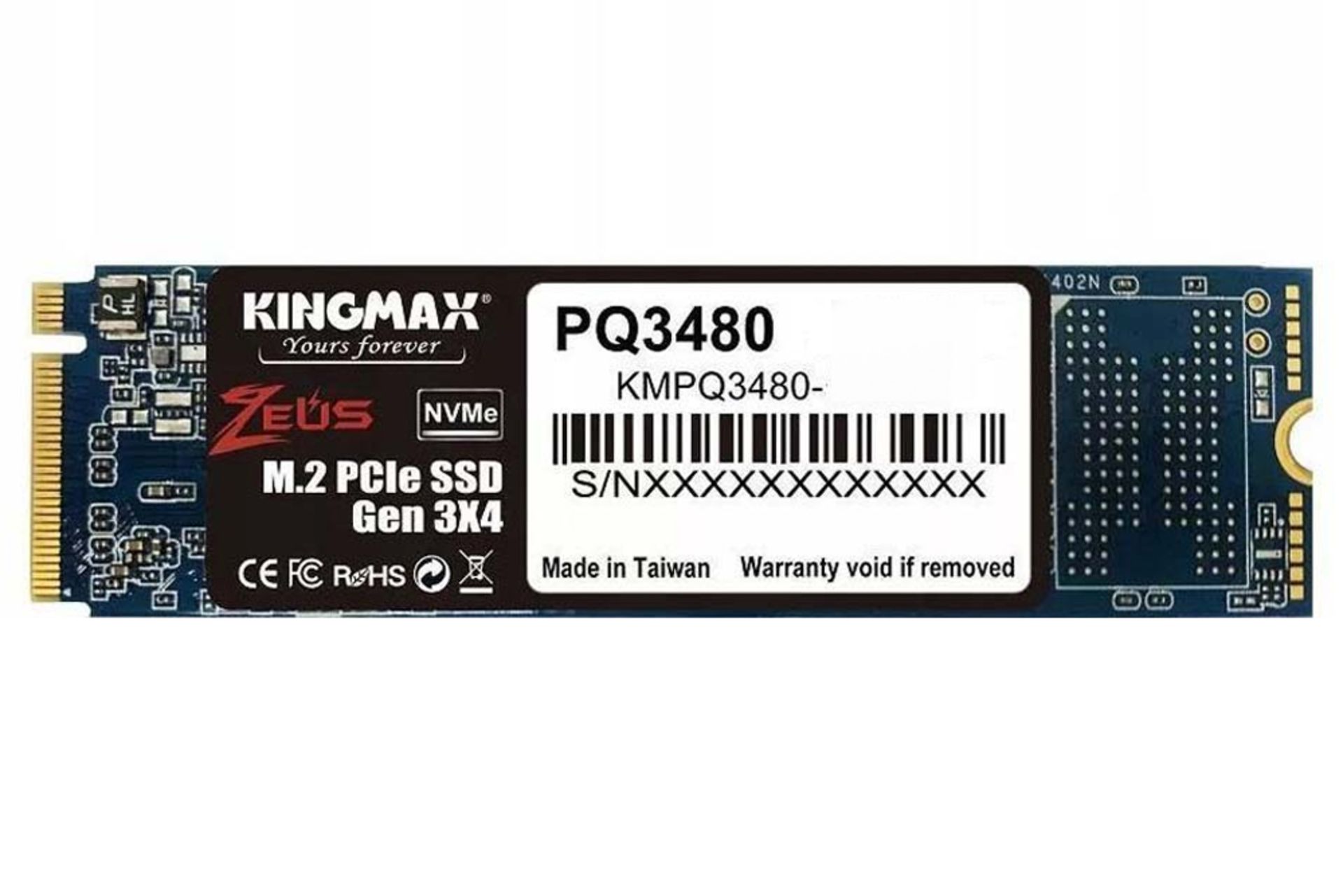 ابعاد SSD کینگ مکس PQ3480 NVMe M.2 ظرفیت 2 ترابایت