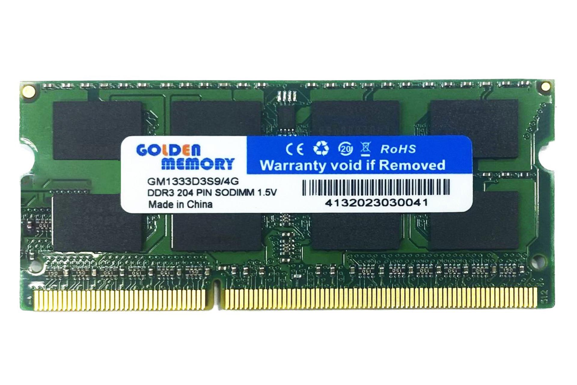 رم گلدن مموری Golden Memory Laptop 4GB DDR3-1333 CL9