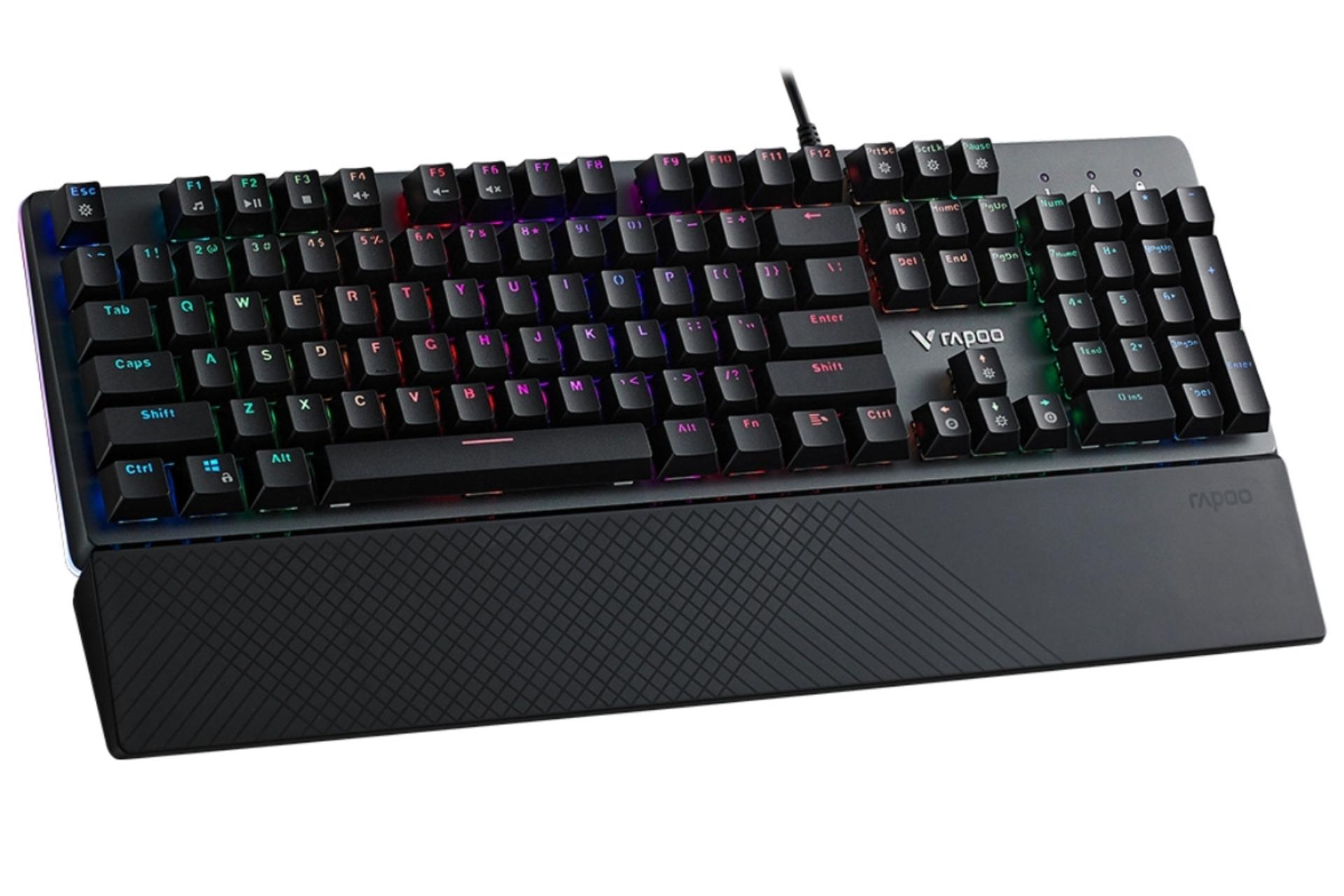 نمای مایل سمت چپ کیبورد گیمینگ Rapoo V800RGB