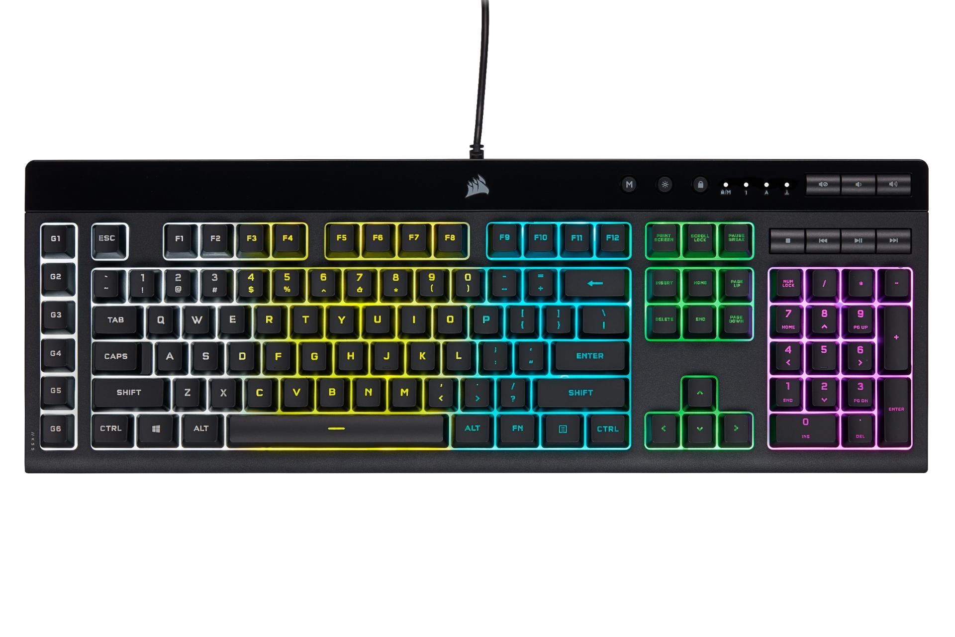 نمای روبرو کیبورد کورسیر Corsair K55 RGB PRO