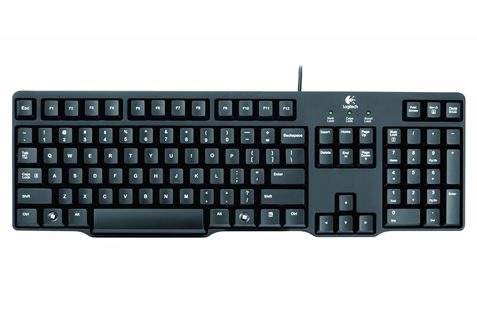 کیبورد لاجیتک Logitech K100 Classic نمای بالا