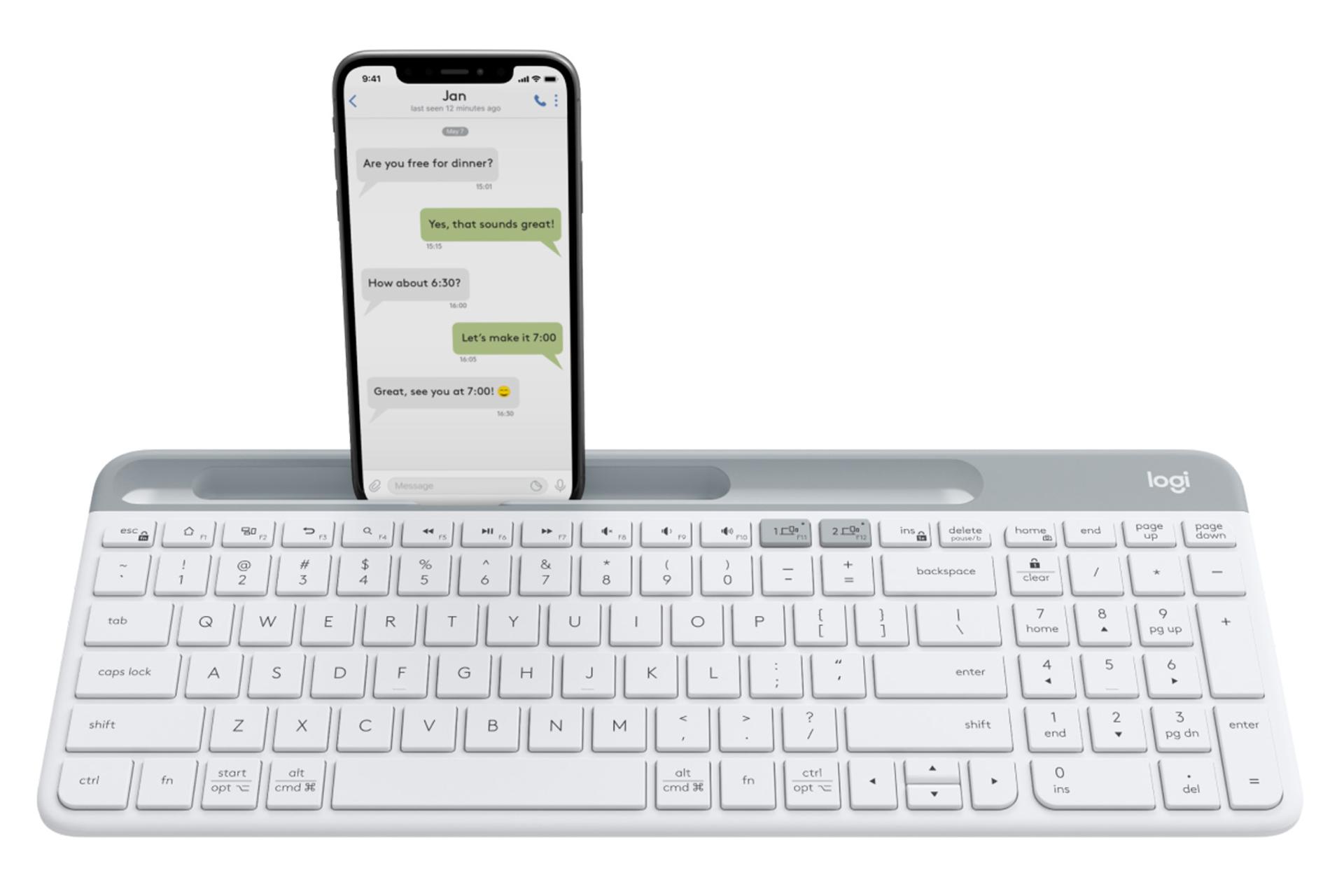 کیبورد لاجیتک K580 SLIM سفید