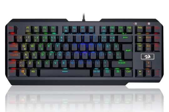 نمای جلو کیبورد گیمینگ Redragon K553 USAS با نور پس زمینه RGB