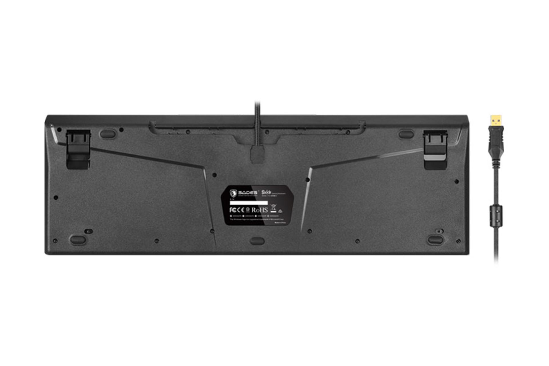 نمای پشت کیبورد گیمینگ سادس Sickle Kailh 