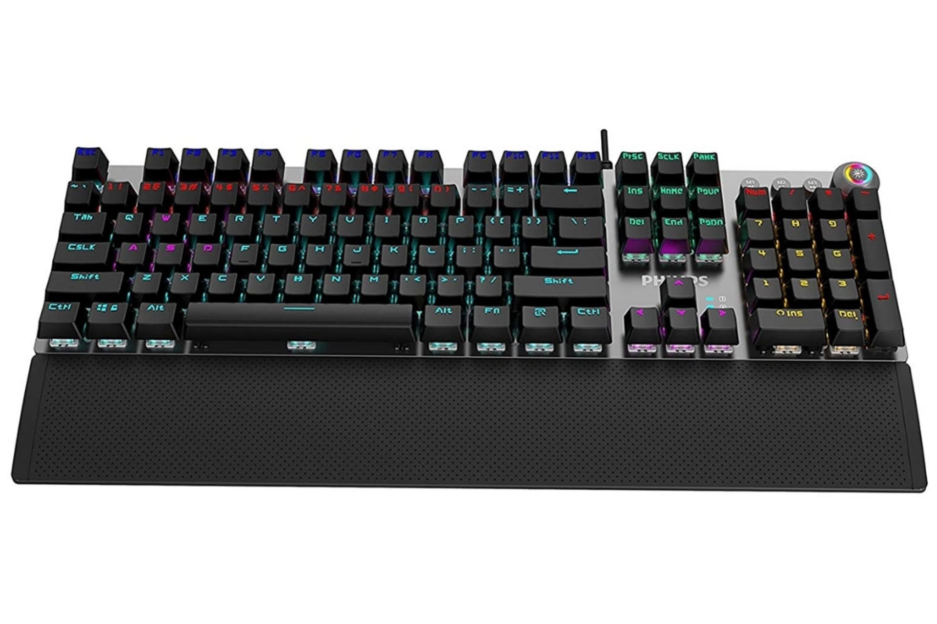 نمای مایل کیبورد گیمینگ Philips SPK8614