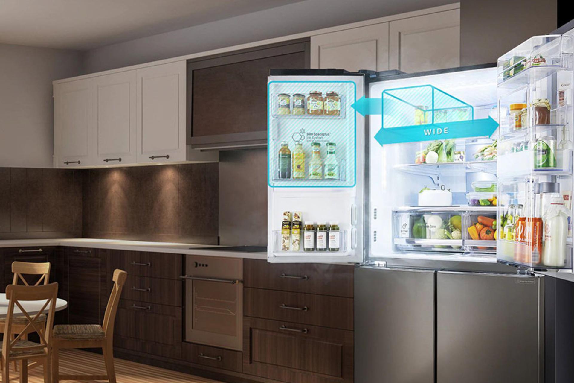 یخچال فریزر ال جی LG MDN76 فضای داخل