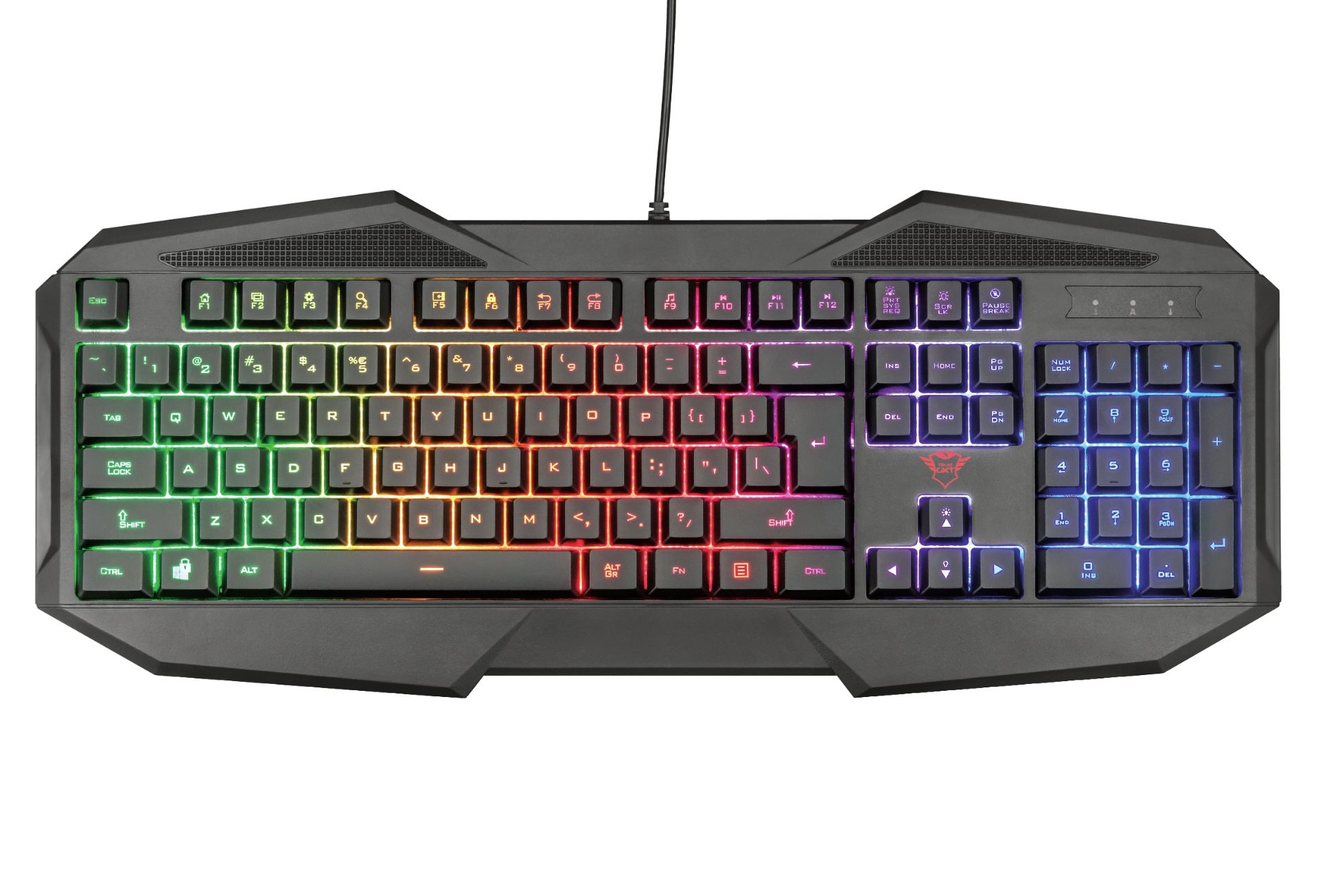 نمای روبرو کیبورد تراست Trust GXT 830-RW Avonn