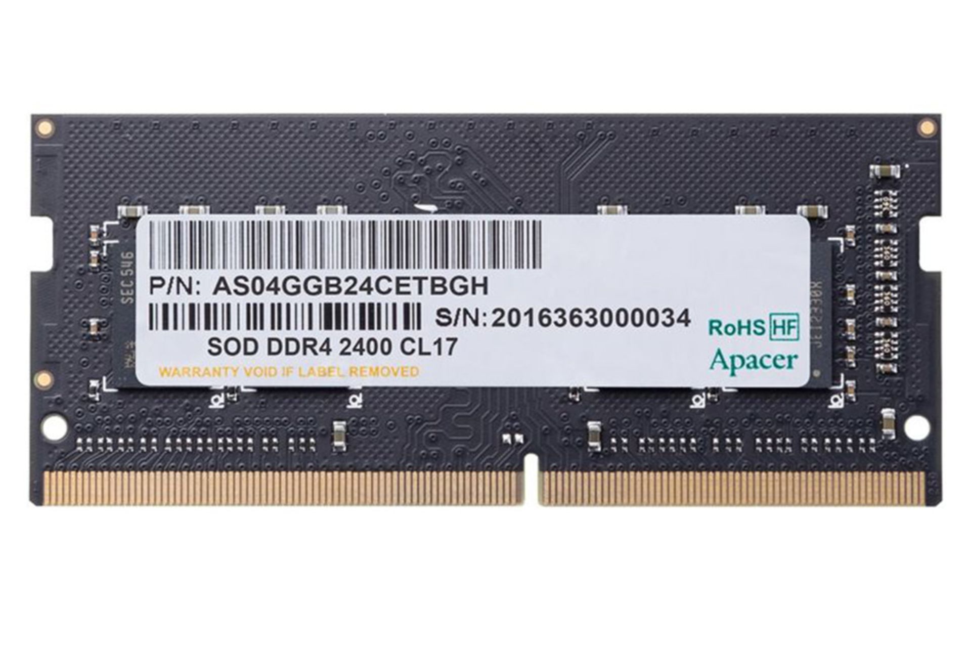 رم اپیسر Apacer AS04GGB24CETBGH 4GB DDr4-2400 CL17