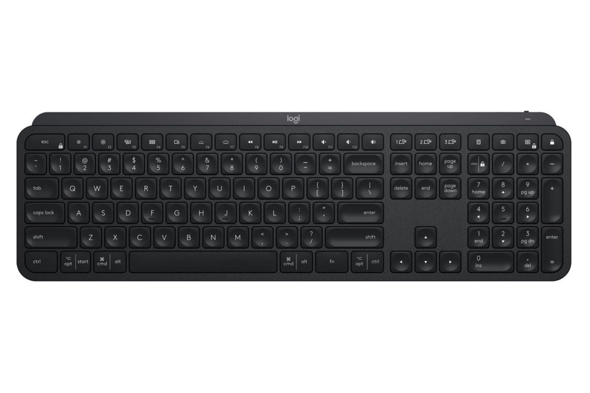 نمای بالا کیبورد بی سیم لاجیتک MX Keys