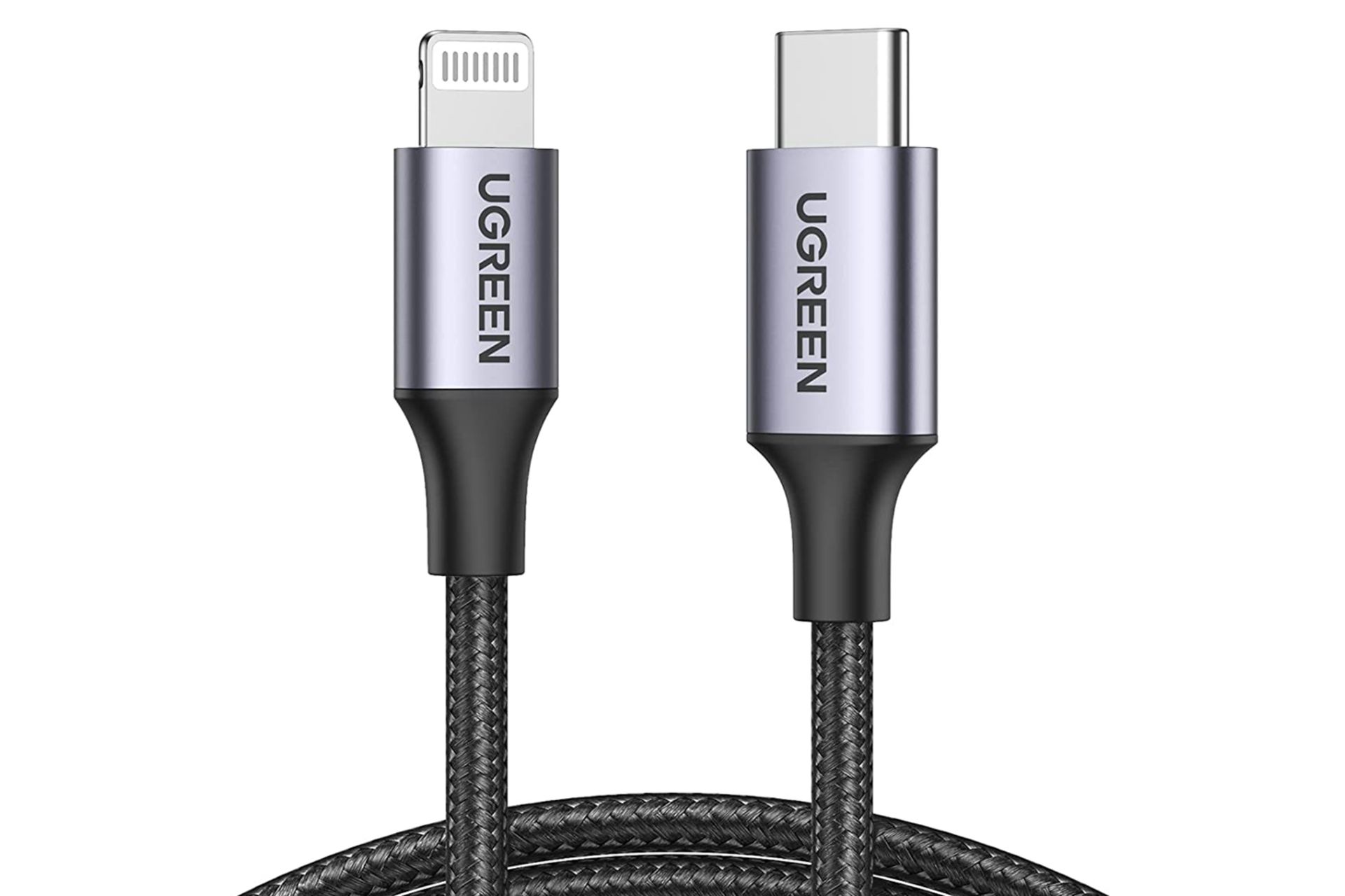 کابل شارژ USB یوگرین Type-C به Lightning مدل US304 با طول 1 متر مشکی