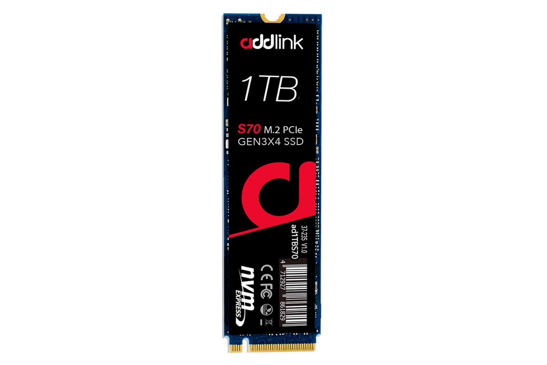 ابعاد SSD ادلینک S70 NVMe M.2 ظرفیت 1 ترابایت