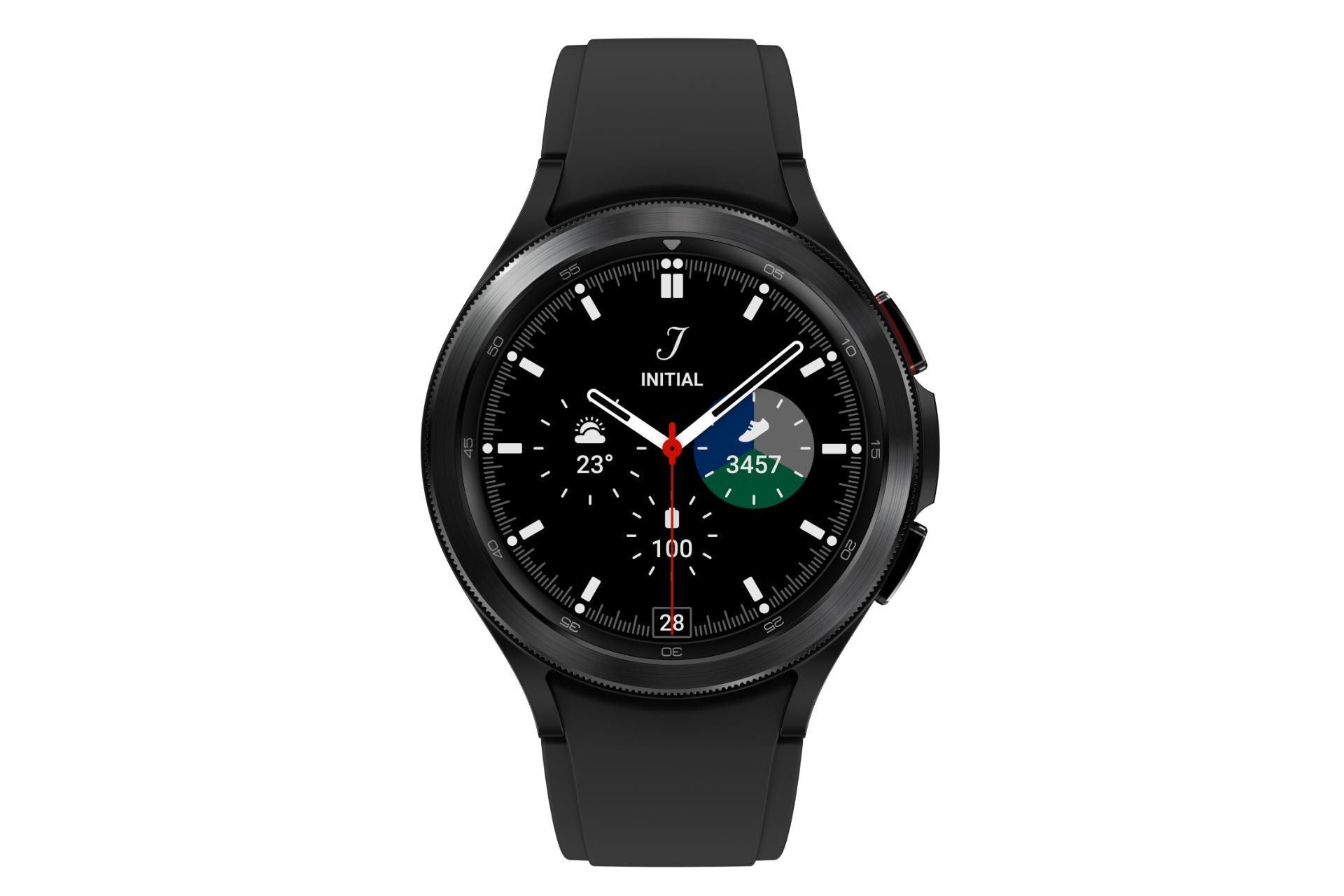 نمای روبرو گلکسی واچ 4 کلاسیک سامسونگ مدل 46 میلی‌متری / Samsung Galaxy Watch 4 Classic 46mm مشکی