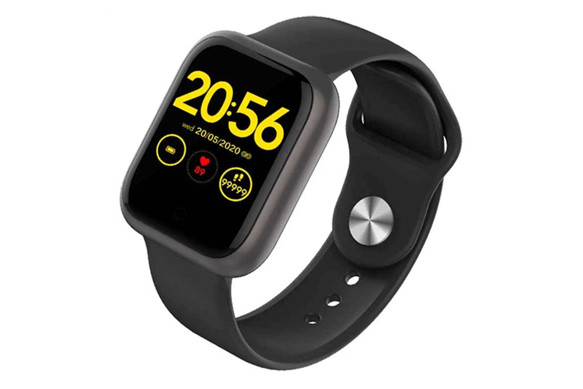 نمای نیمرخ ساعت هوشمند وان مور Omthing E-Joy رنگ مشکی