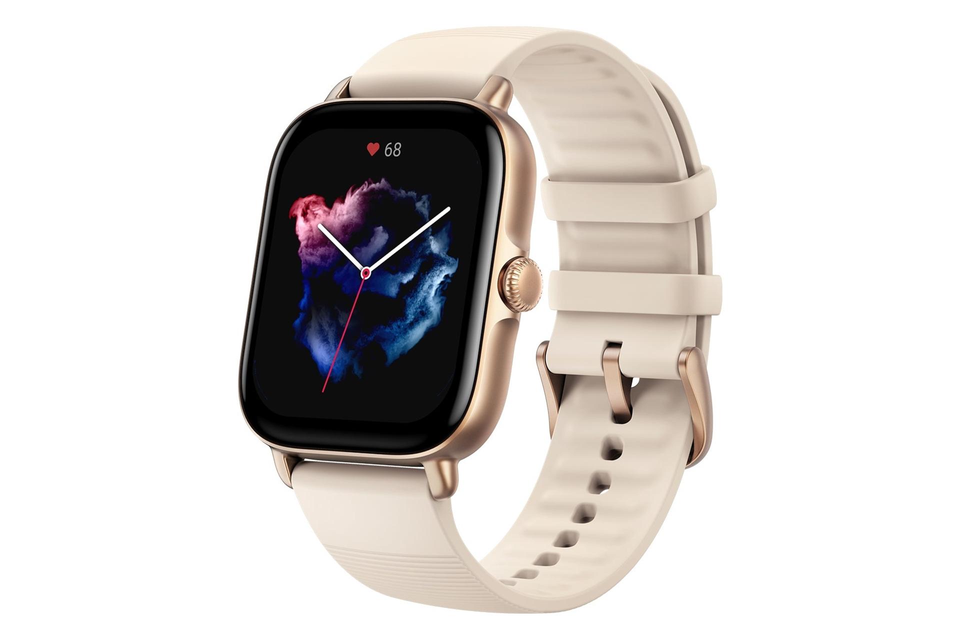 اسمارت واچ امیزفیت Amazfit GTS 3 رزگلد بند سفید