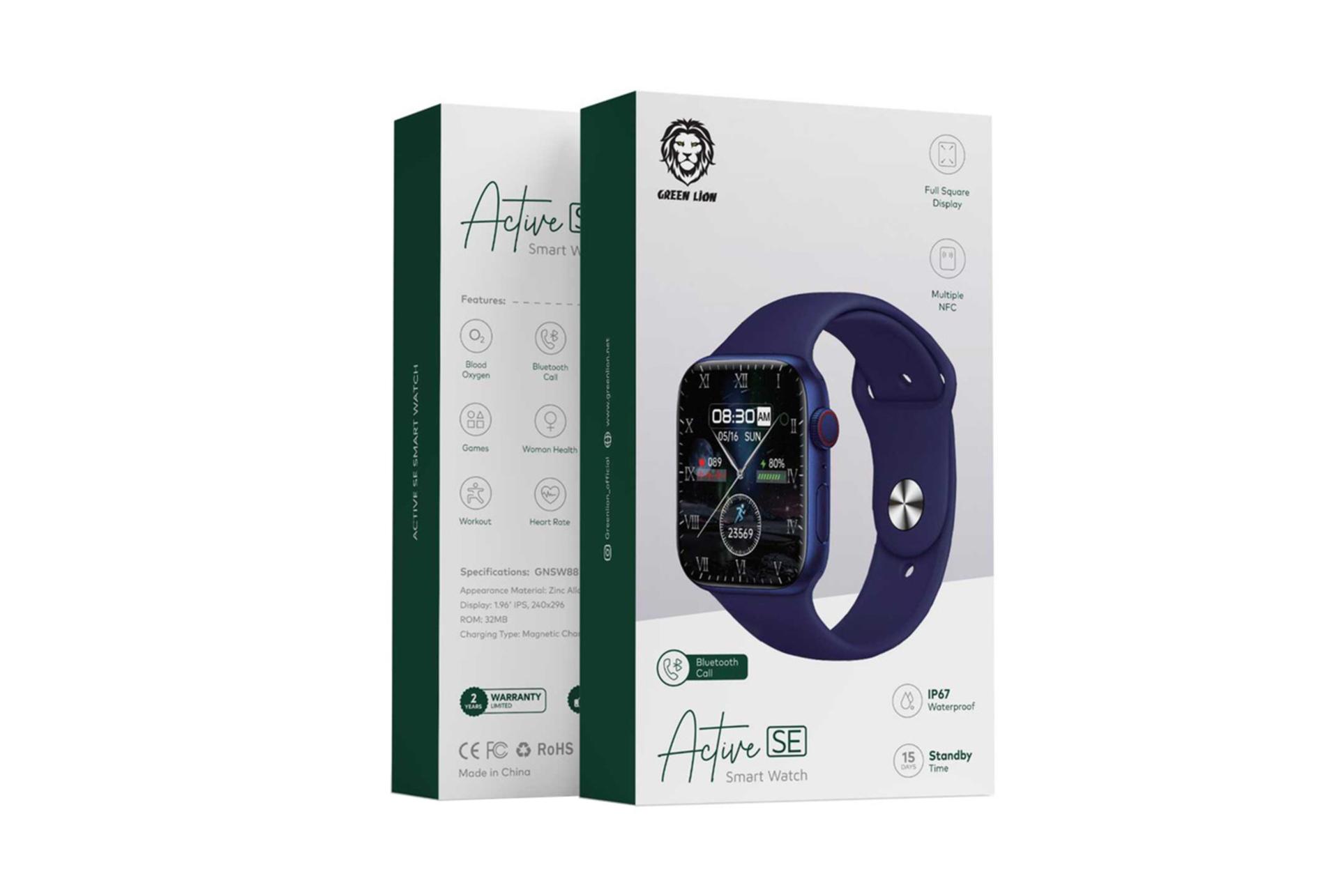 رنگ آبی ساعت هوشمند گرین لیون Green Lion Active SE