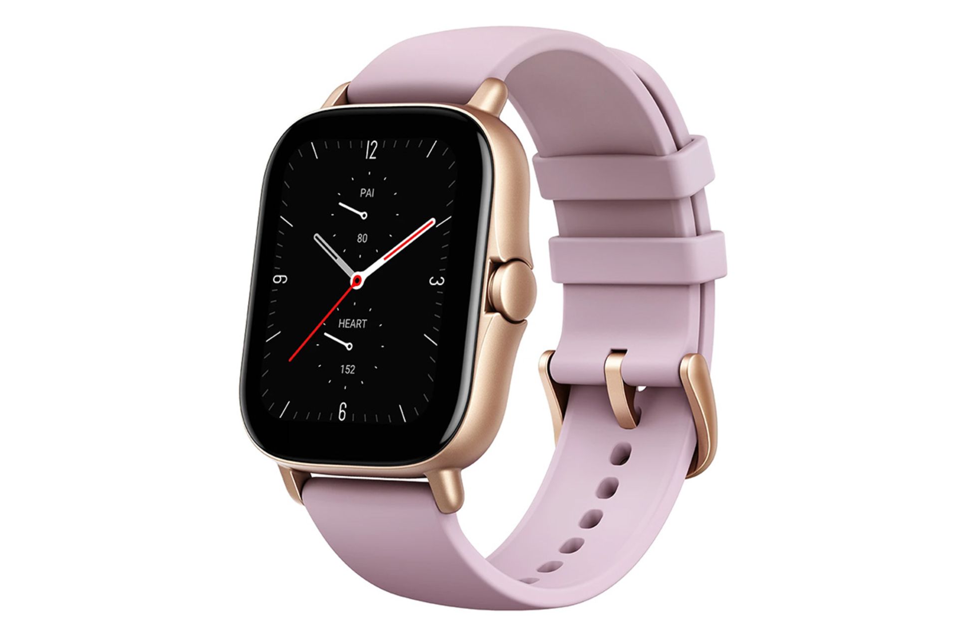 نمای نیمرخ ساعت هوشمند امیزفیت GTS 2e رنگ صورتی