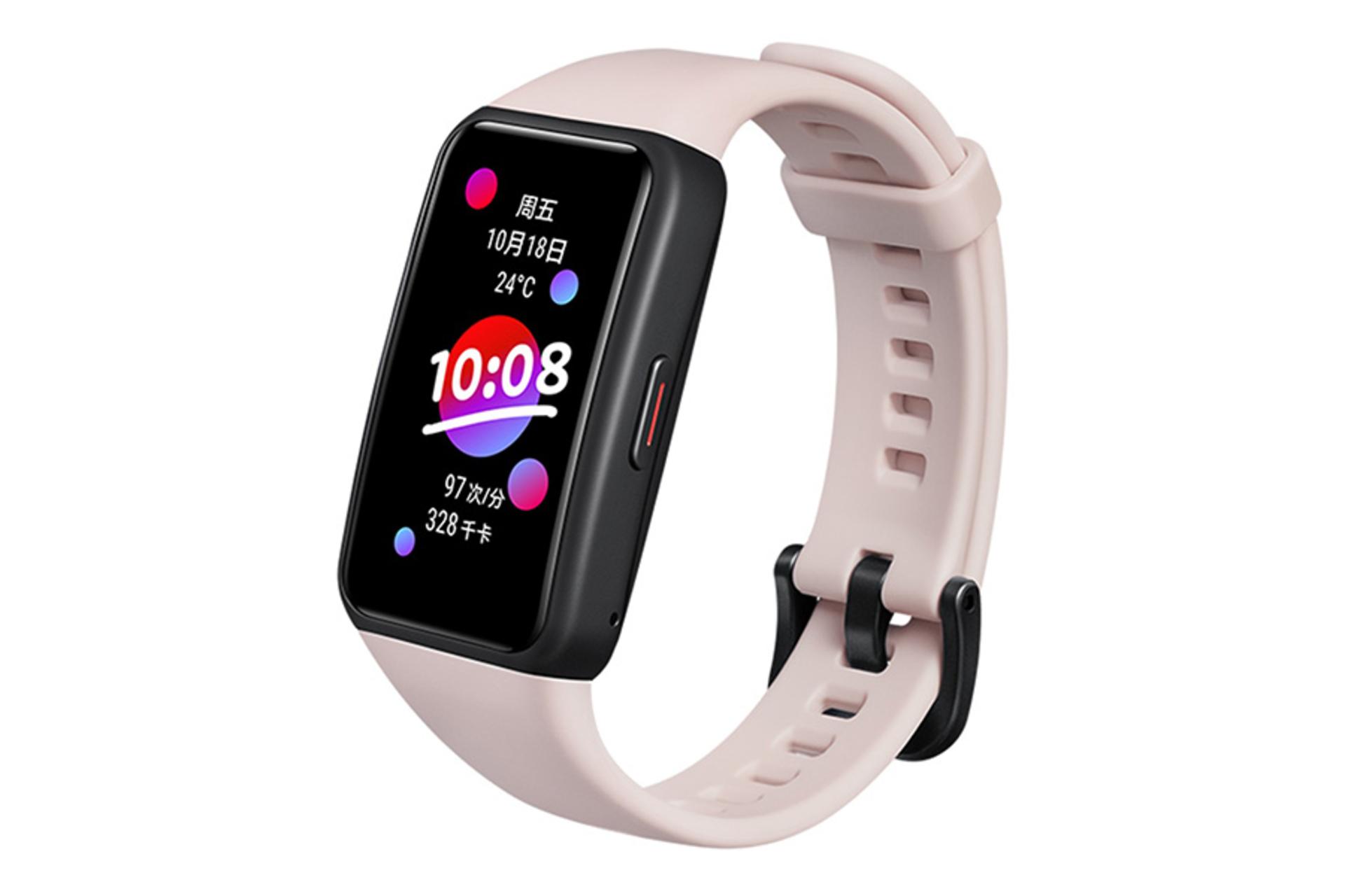 ساعت هوشمند آنر بند رنگ صورتی / honor band 6