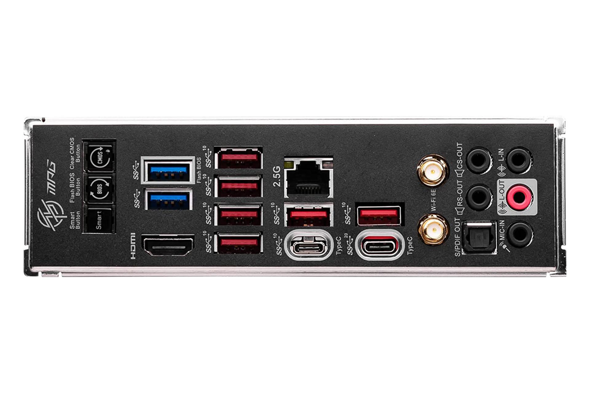 درگاه‌های مادربرد ام اس آی MSI MPG Z790 CARBON WIFI