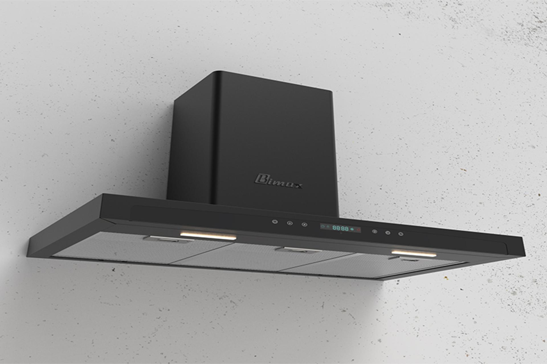 هود شومینه ای بیمکث مدل bimax-2018-90 black نمای جلو