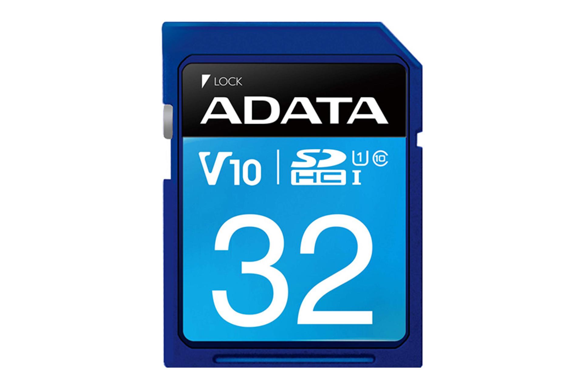 کارت حافظه ای دیتا ADATA Premier V10 SDHC Class 10 UHS-I U1 32GB