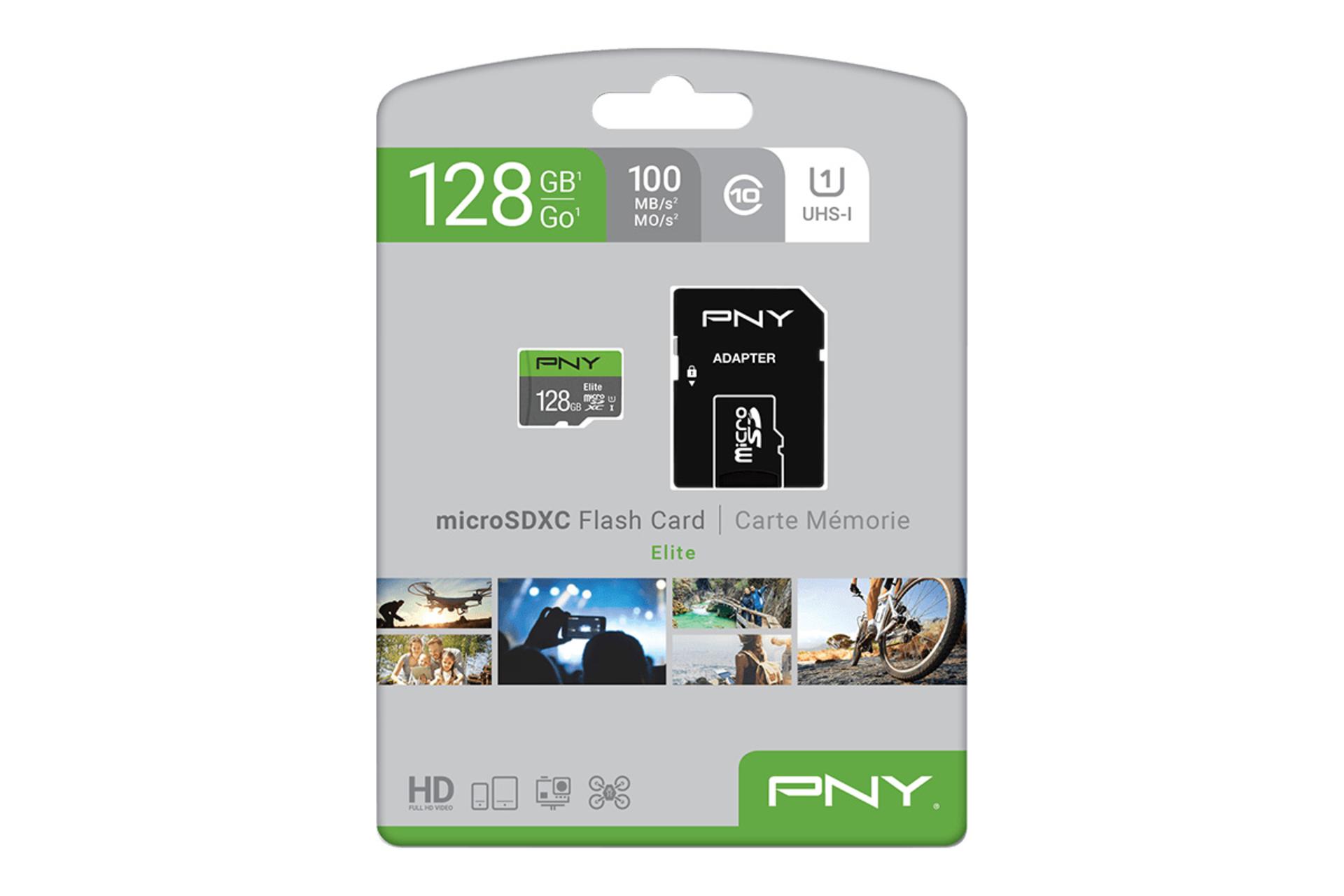 جعبه کارت حافظه پی ان وای PNY Elite microSDXC Class 10 UHS-I U1 128GB