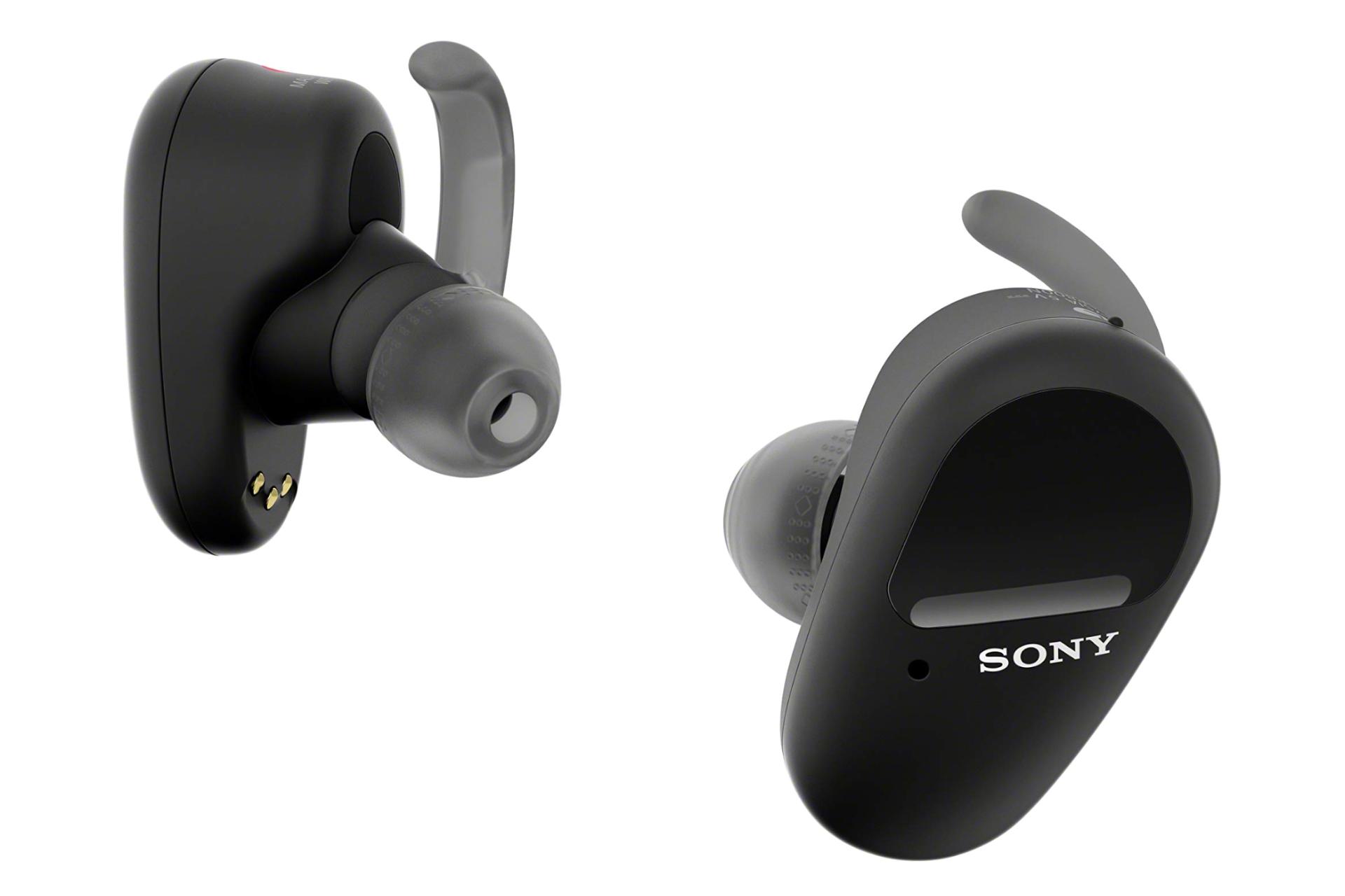 نمای جانبی ایرباد بی سیم سونی Sony WF-SP800N مشکی