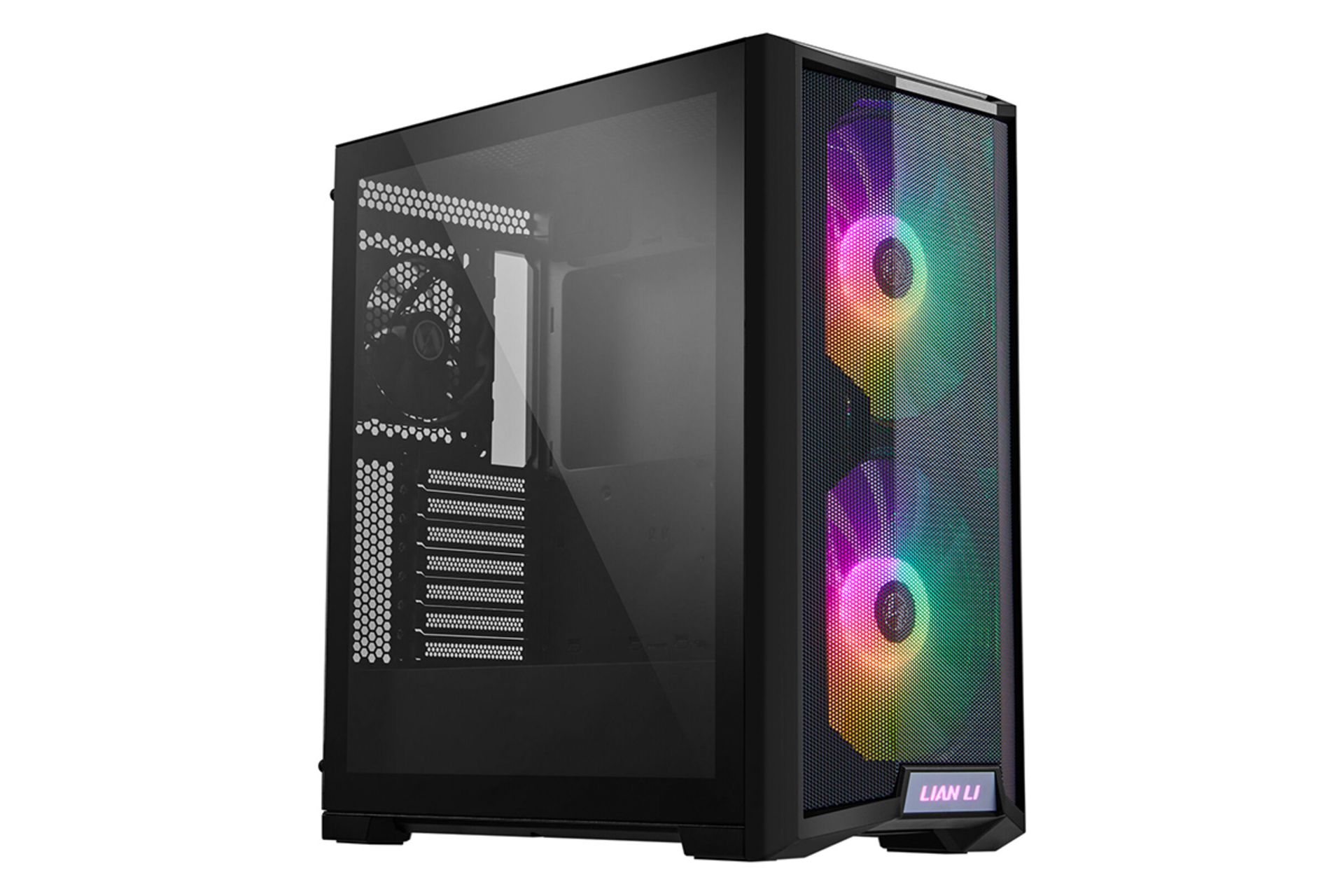 نمای نیم رخ جلو و سمت چپ کیس کامپیوتر لیان لی LANCOOL 215