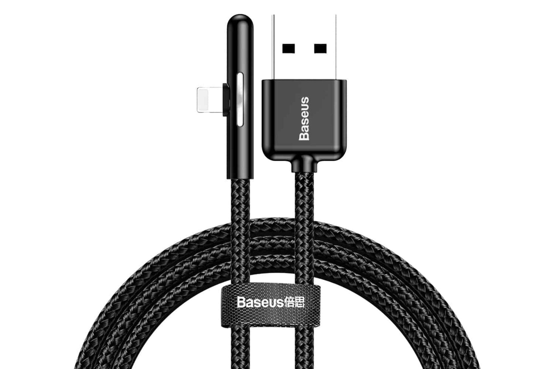 کابل شارژ USB باسئوس USB به Lightning مدل Iridescent Lamp با طول 1 متر مشکی